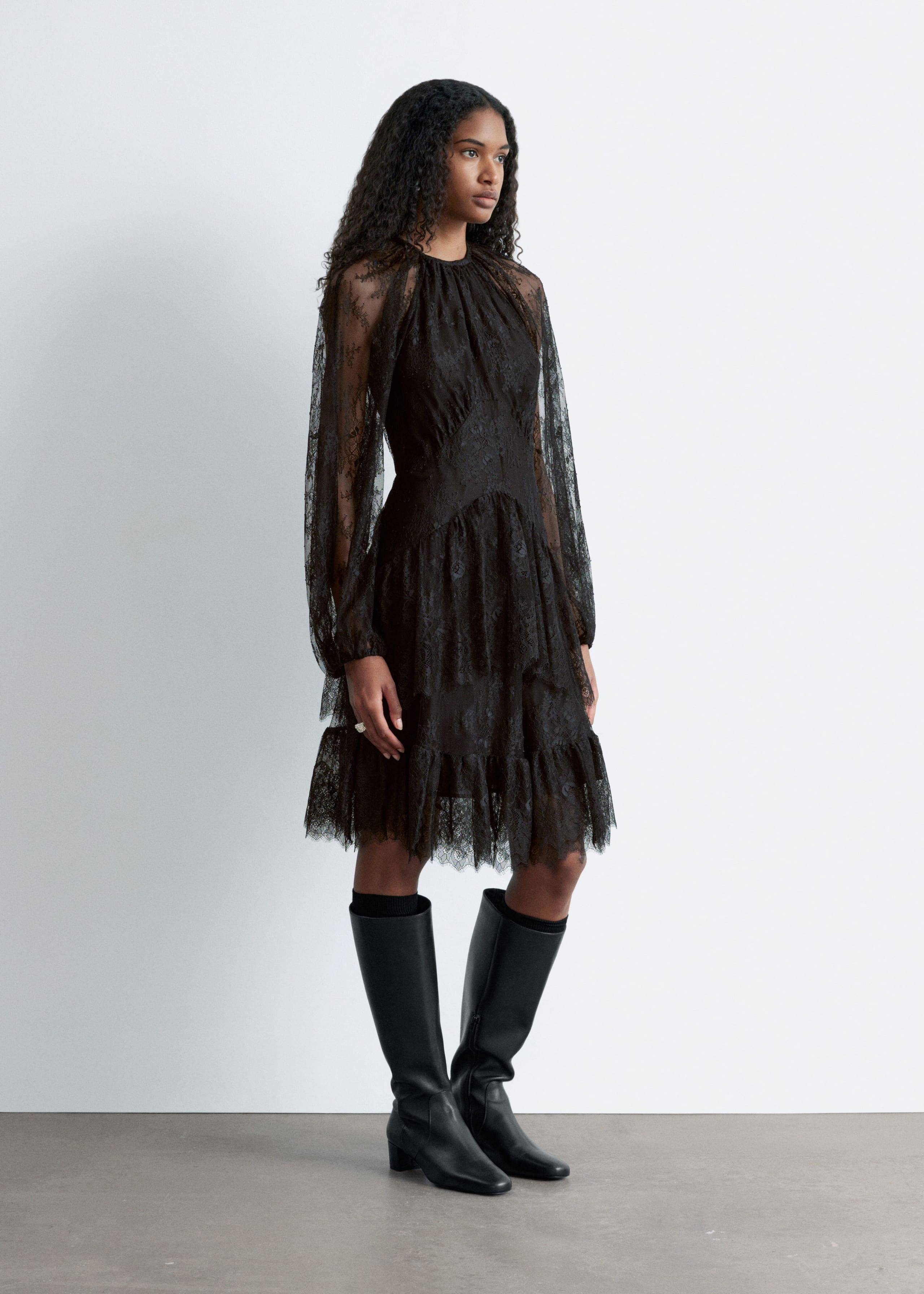 Image of Lace Frill Mini Dress