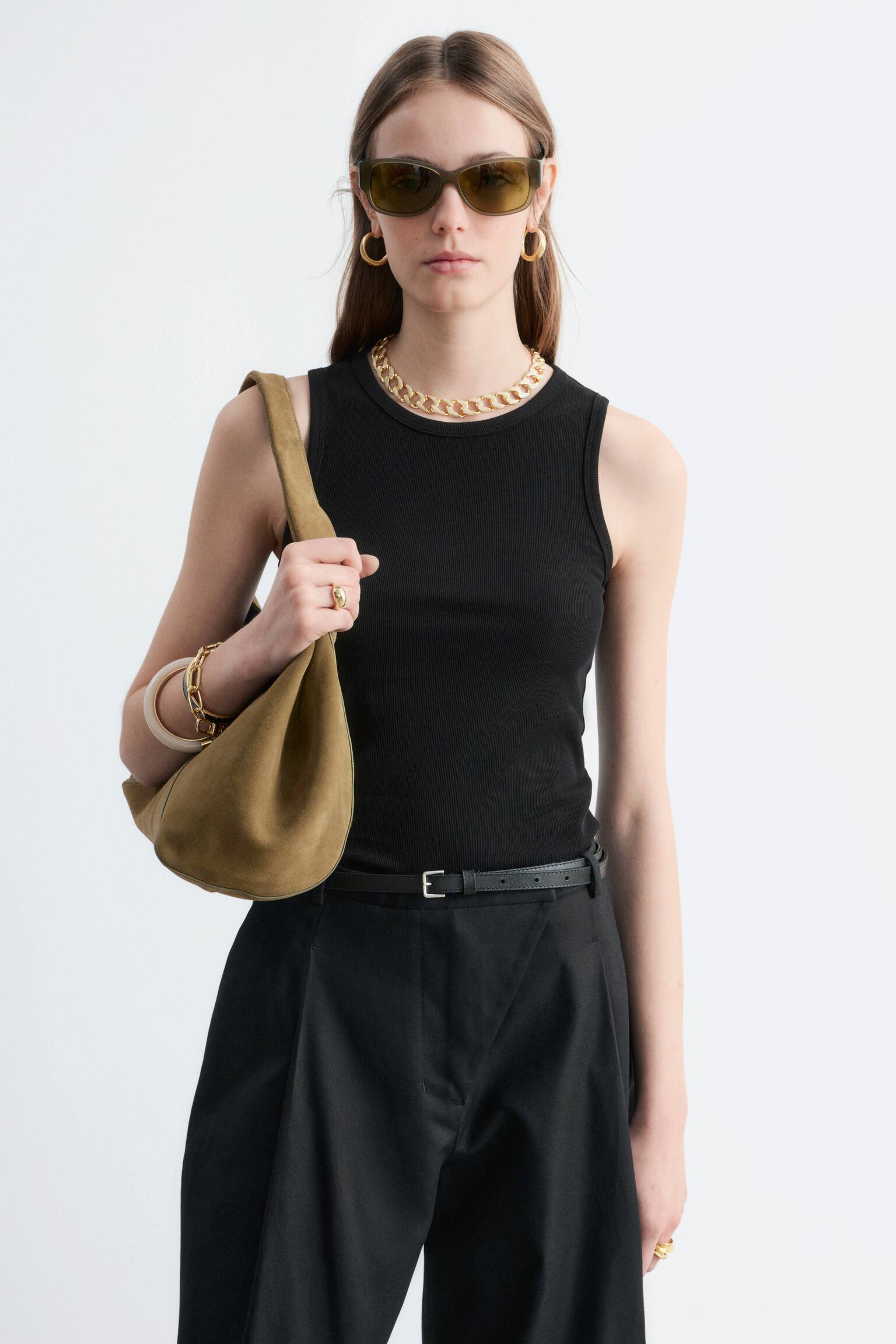 Figurbetontes Tanktop - Schwarz - 1