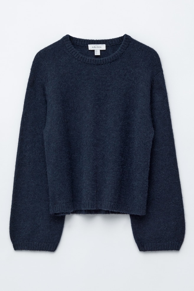 Knitted Alpaca-Blend Sweater - Dark Blue - 1
