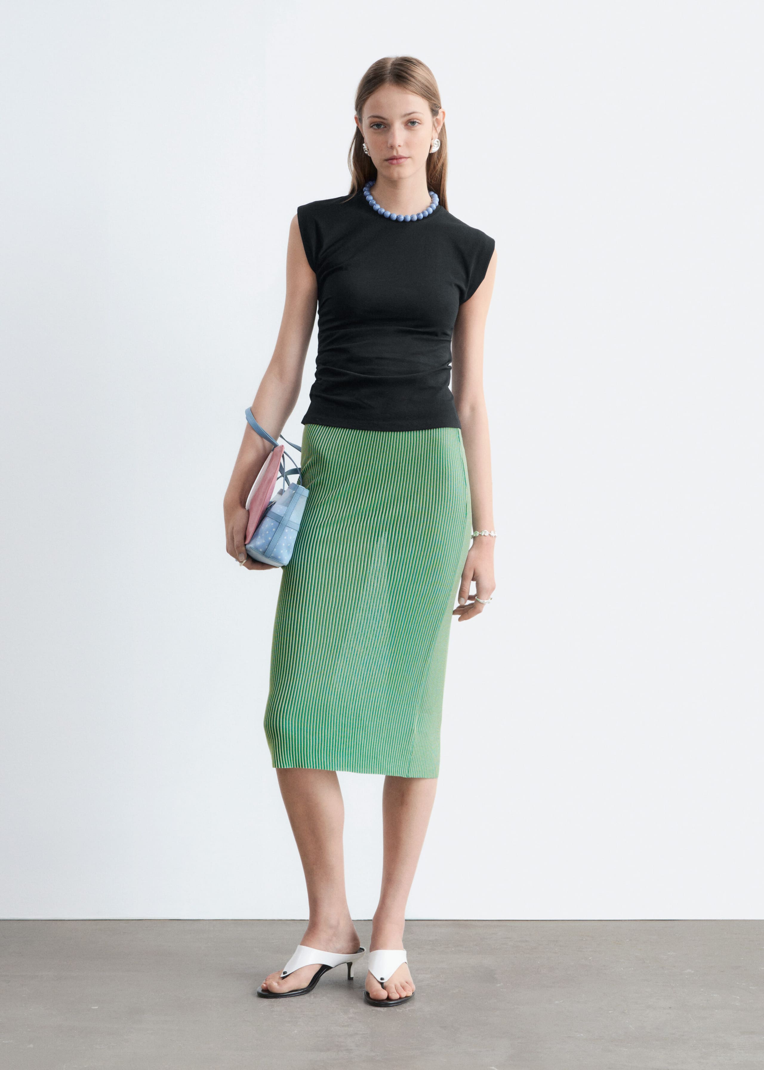 Ruched Top - Black - Lookbook