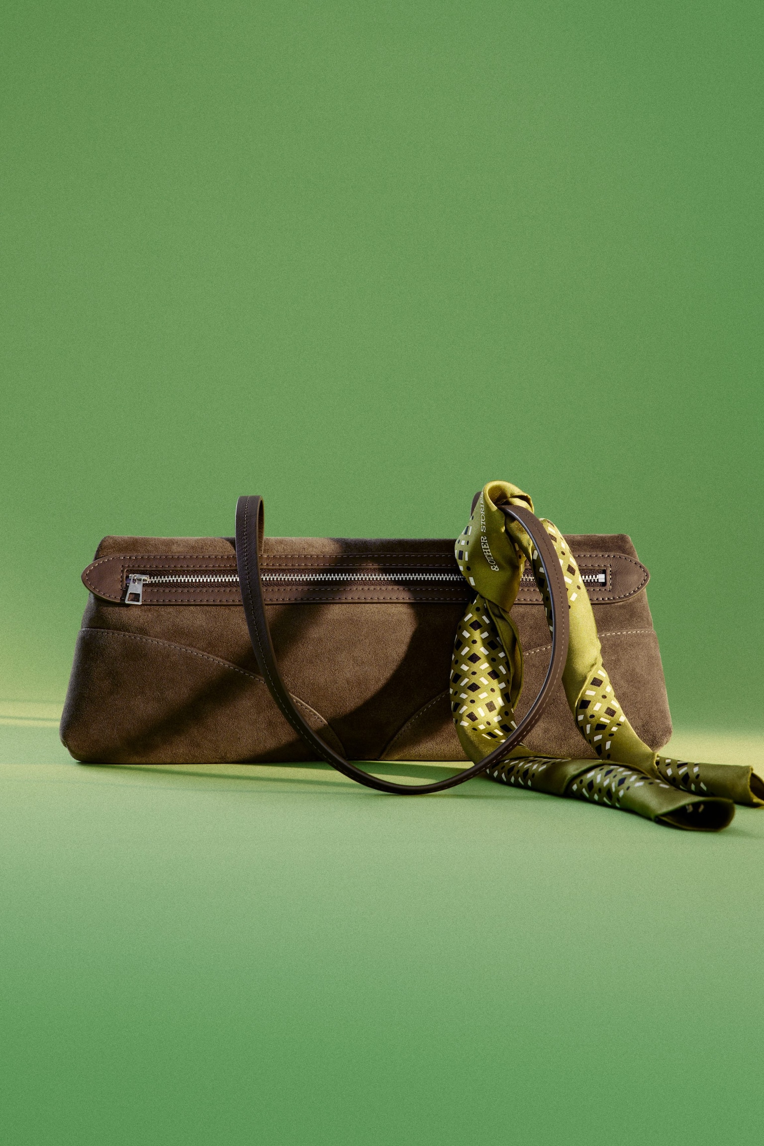 Schmale Schultertasche - Khaki - 1