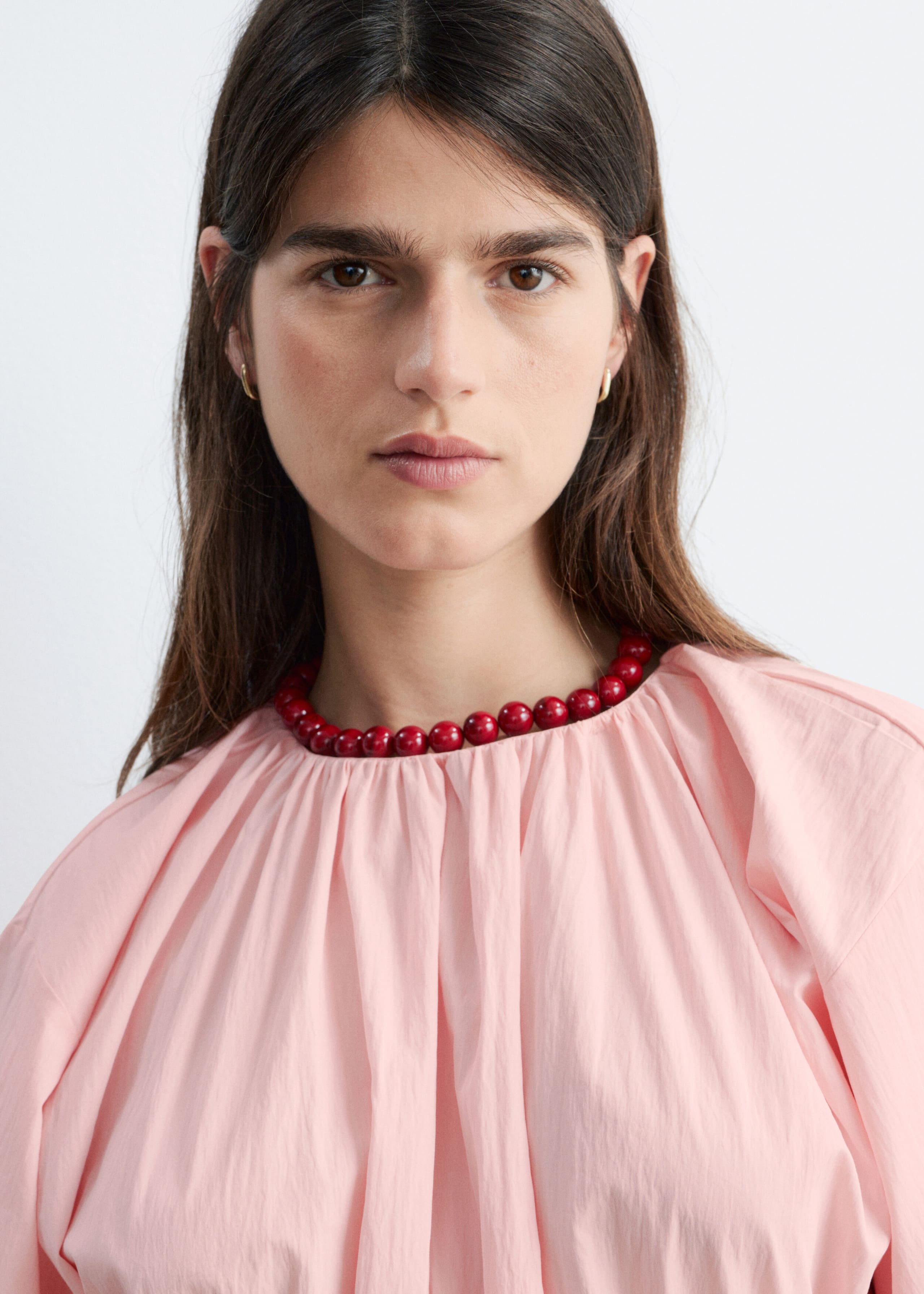 Drawstring Midi Dress - Beige - Lookbook