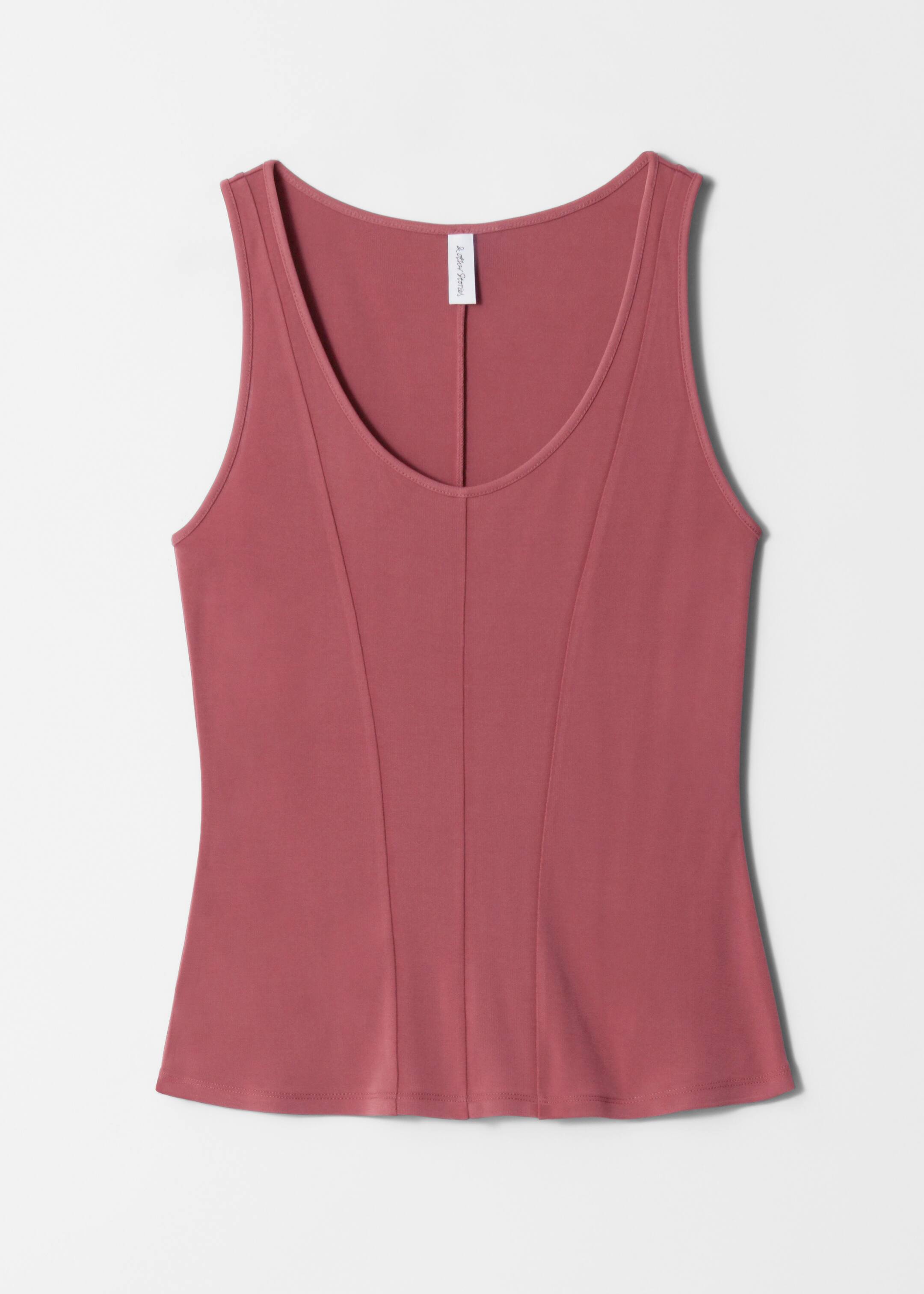 Grotere afbeelding bekijken: Tanktop met naden - Vaalrood - DAMES | H&M BE 5