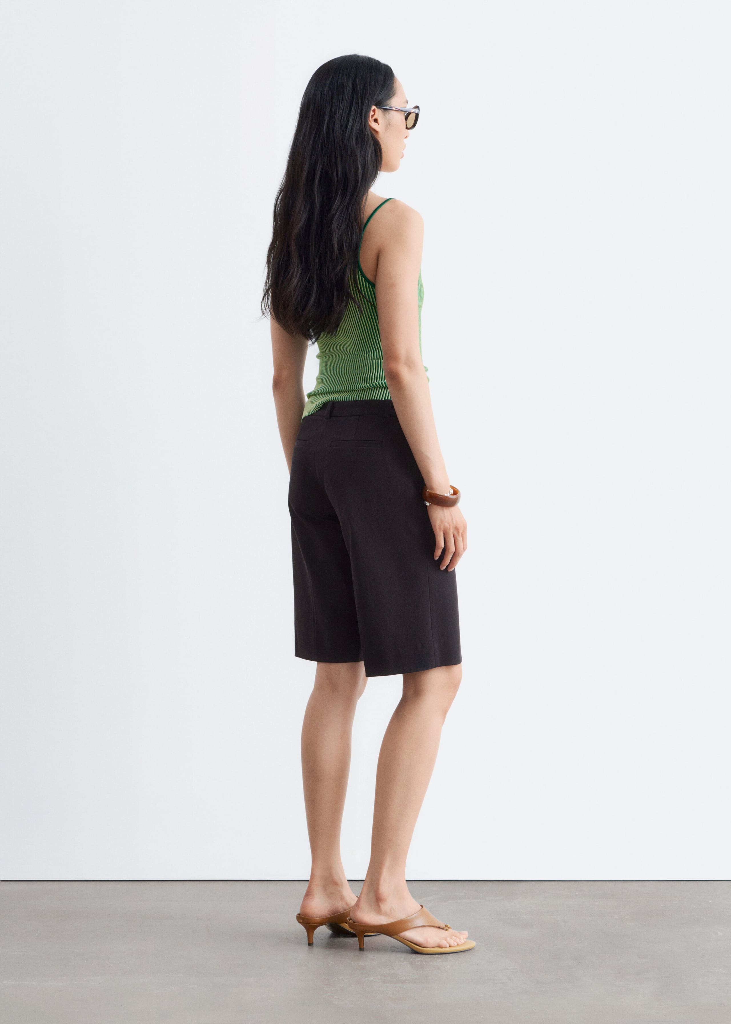 Image of Tailored Knee-Length Shorts