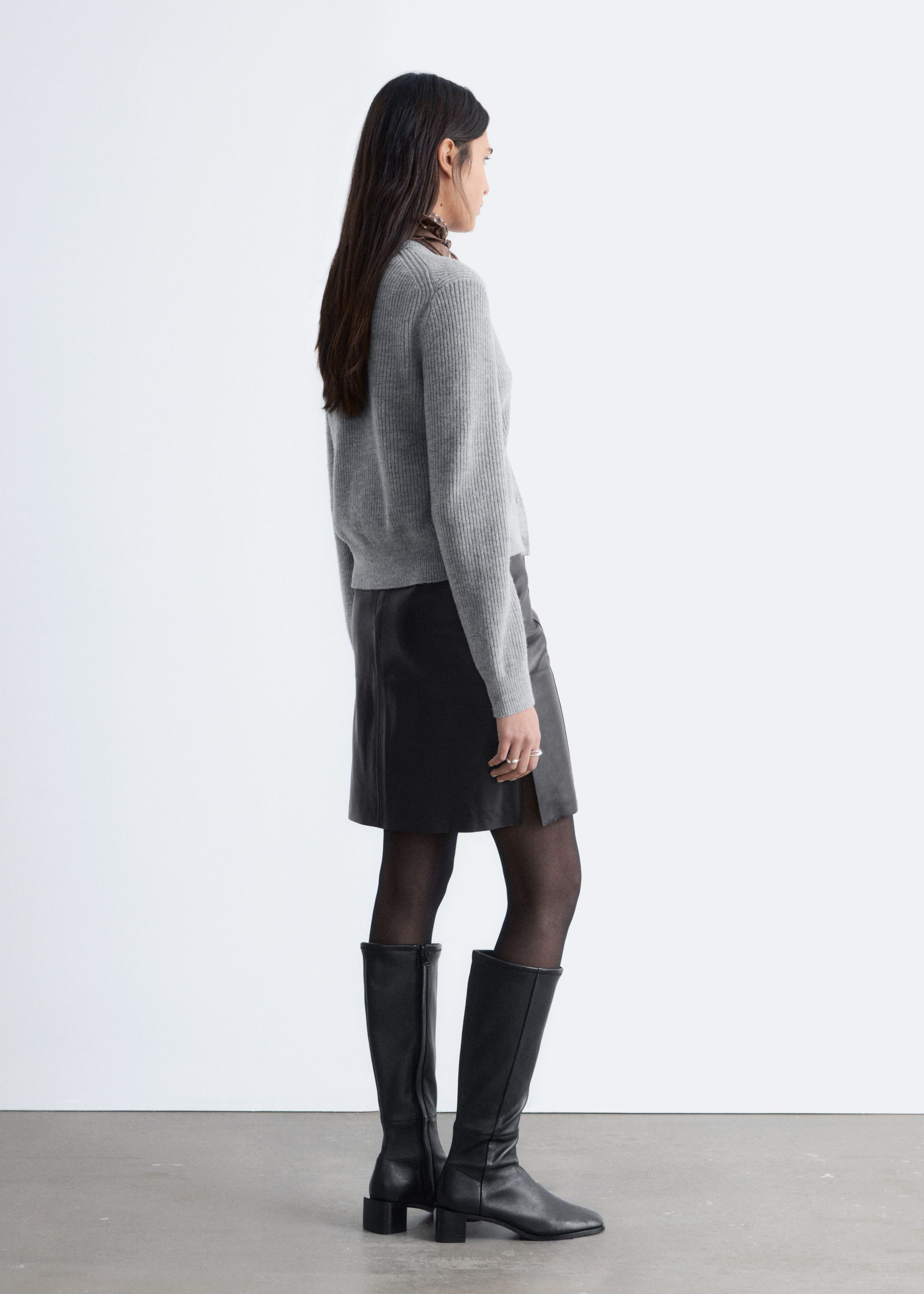 Image of Cardigan in maglia con lavorazione a coste