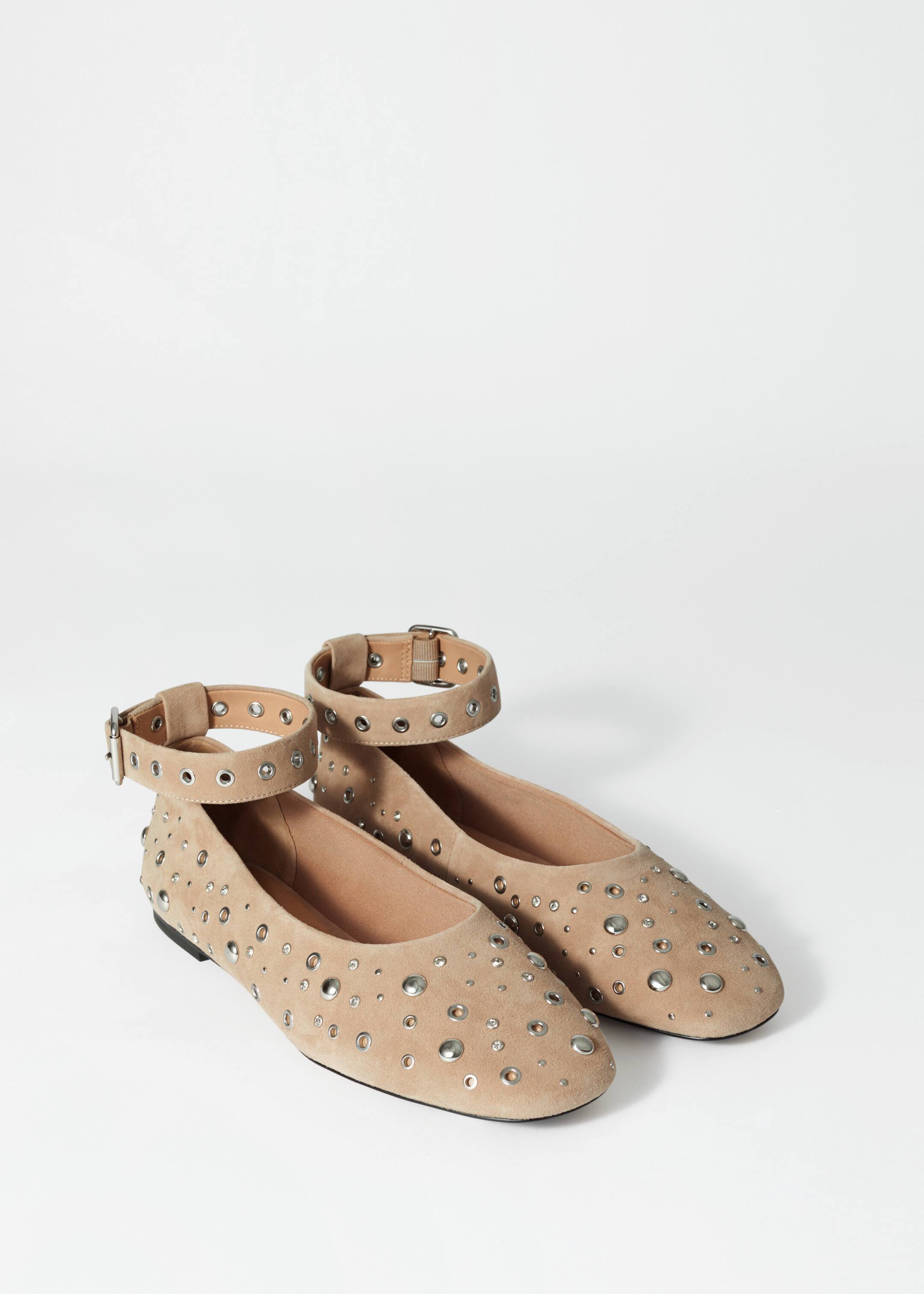 Vezi imaginea mai mare: Balerini cu ornamente - Bej din piele întoarsă - FEMEI | H&M RO 2
