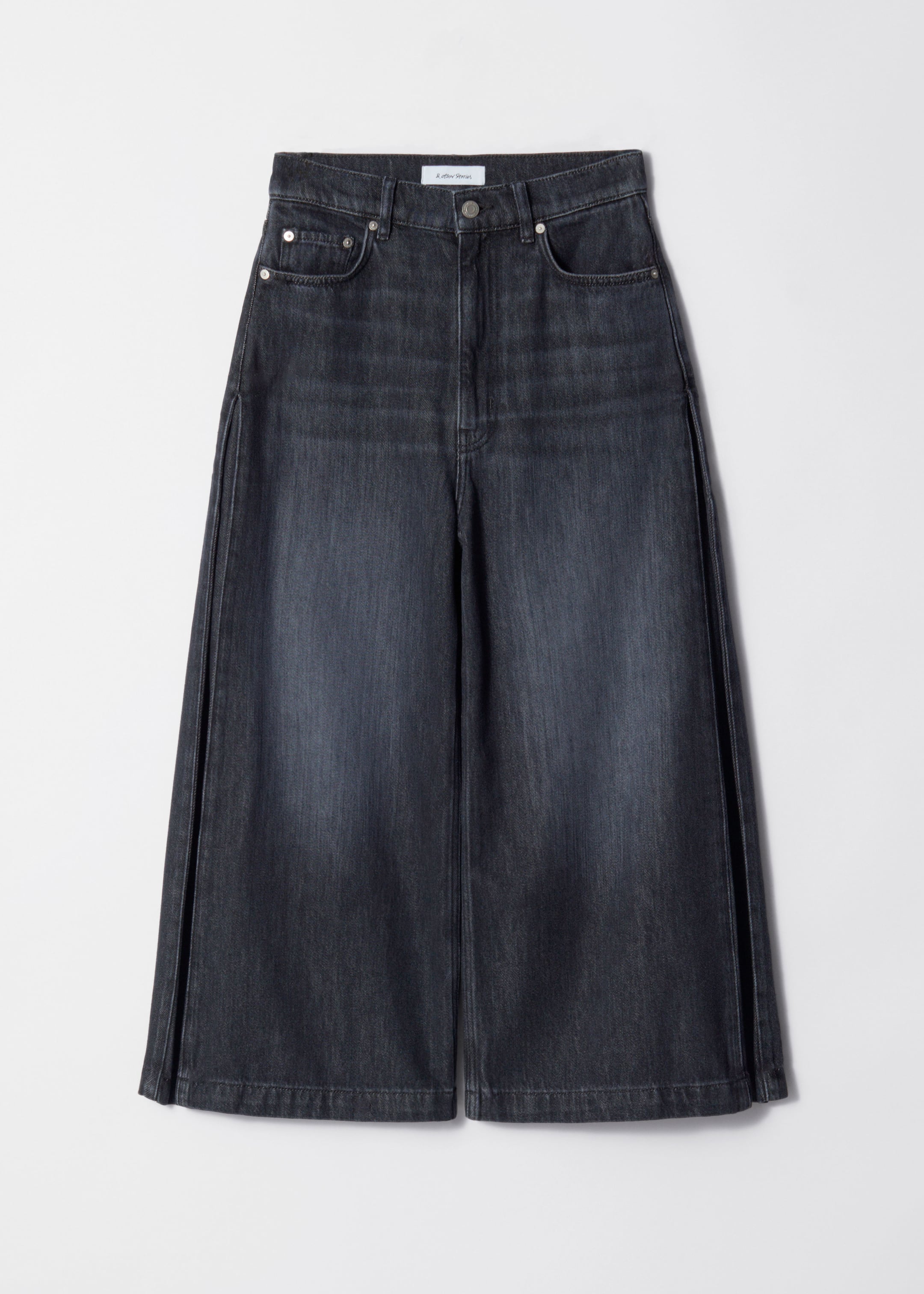 Vis større bilde: Croppede jeans med vide ben - Svart - DAME | H&M NO 1