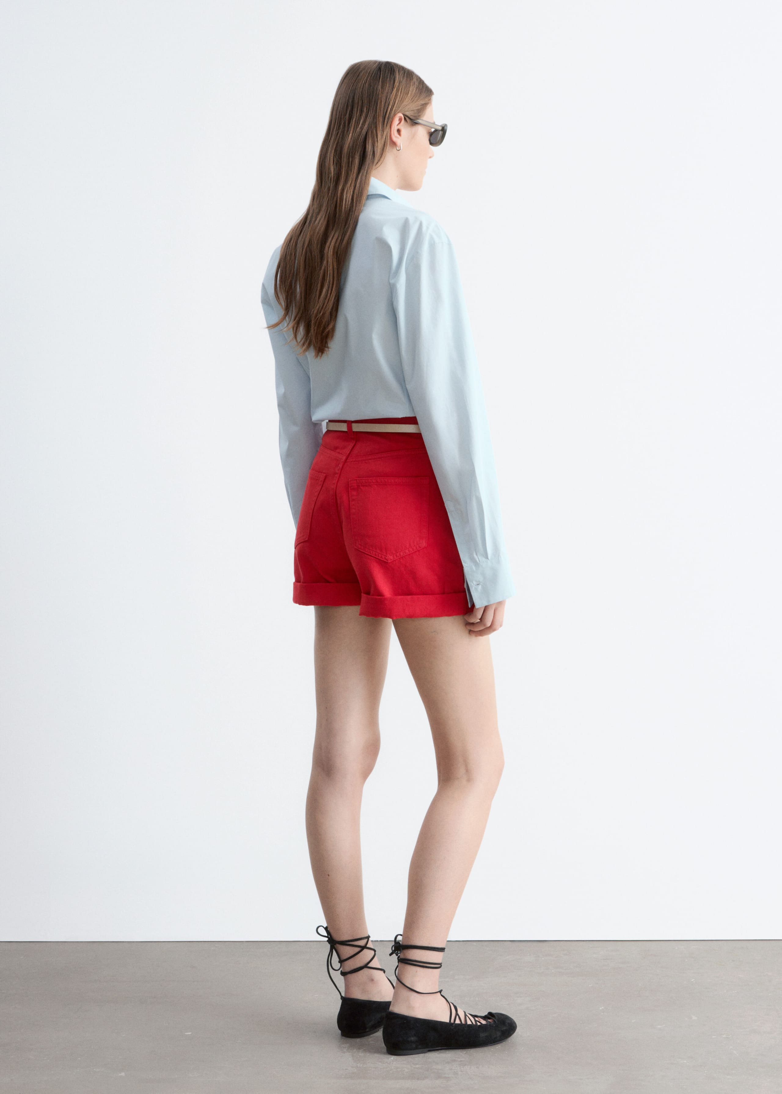 Image of Denimshorts med hög midja