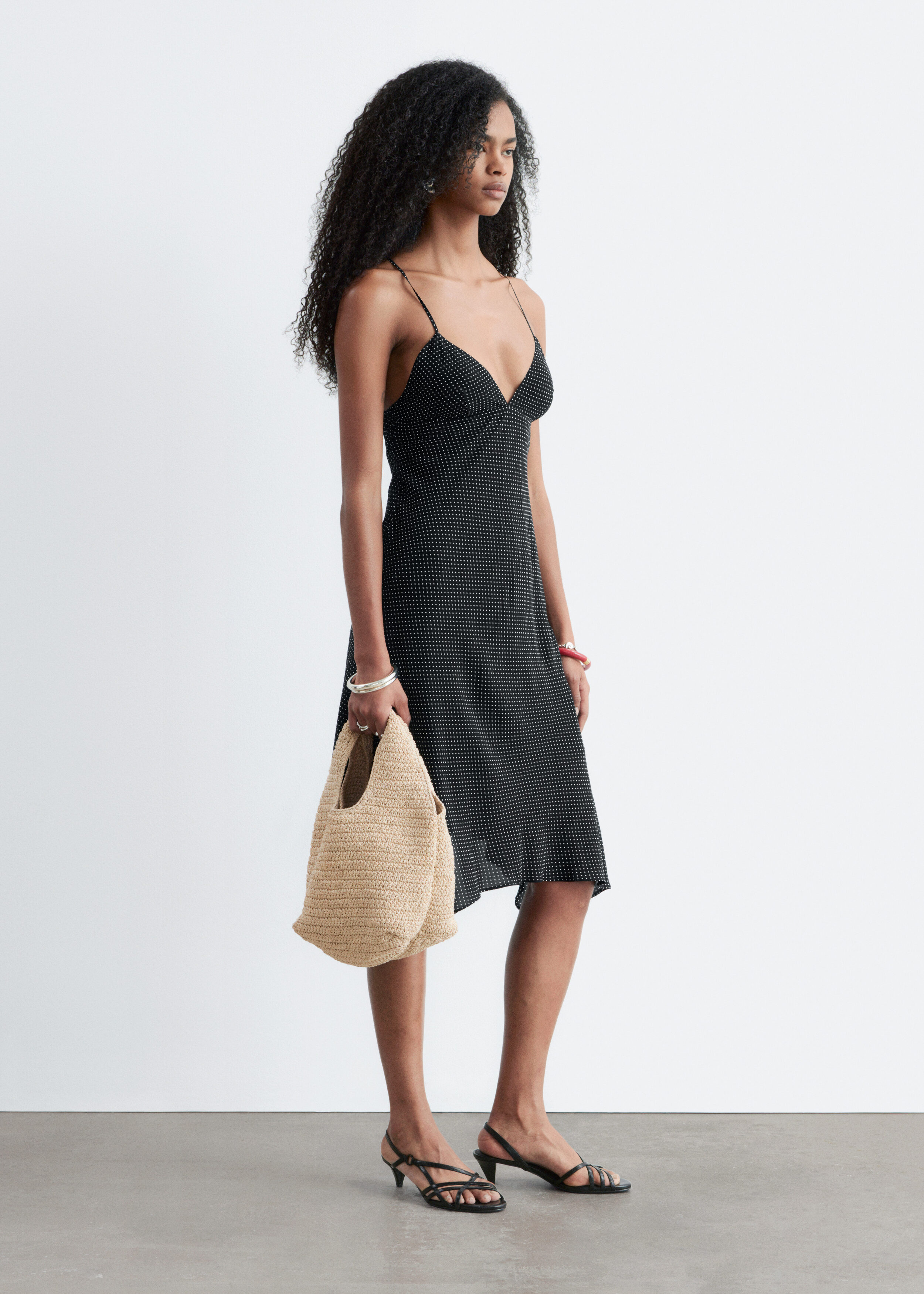 Short-Sleeve Jacquard Mini Dress - Beige/Gold - & Other Stories GG