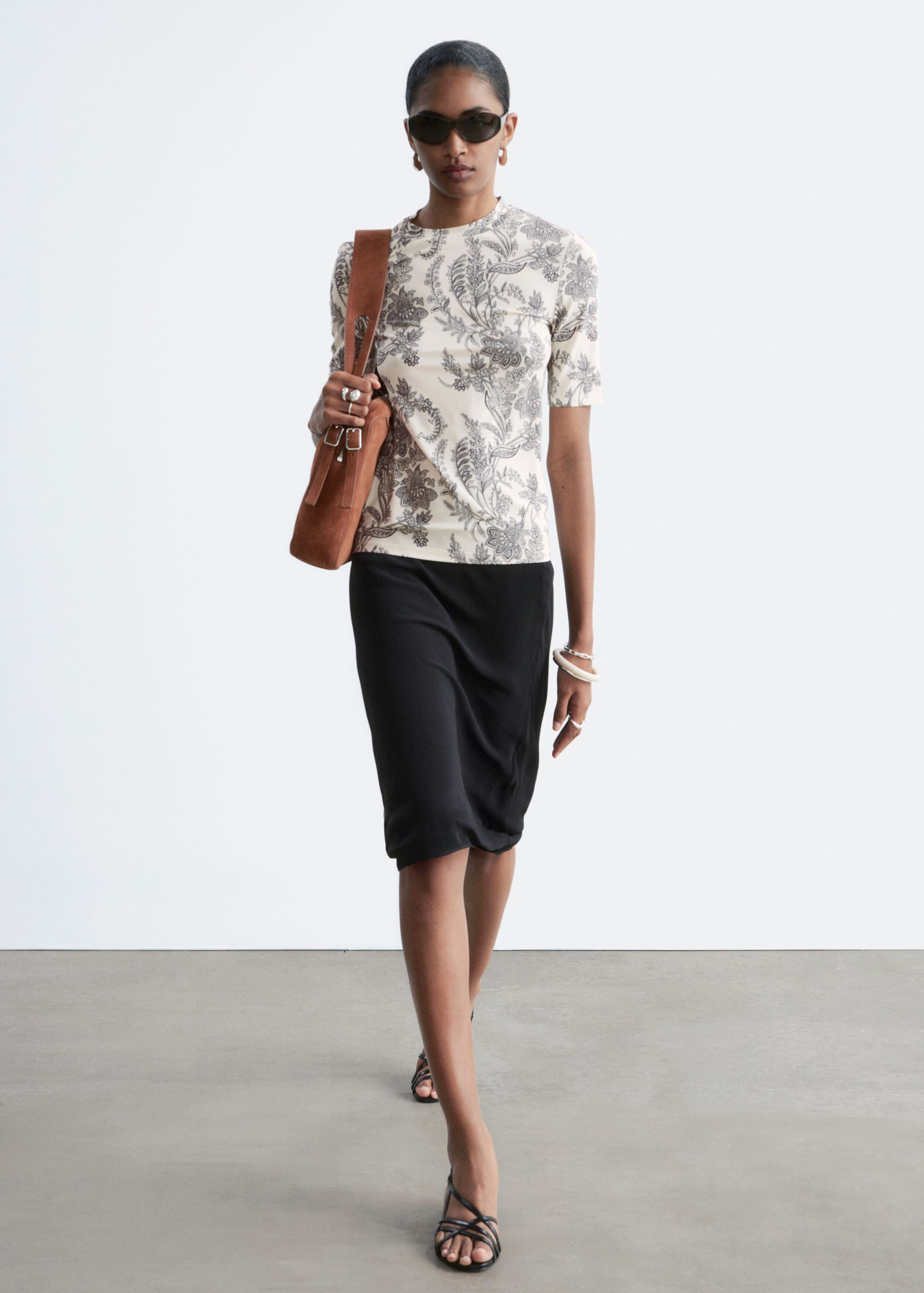 Jersey-Oberteil mit Stehkragen - Blau/Schwarz - Lookbook