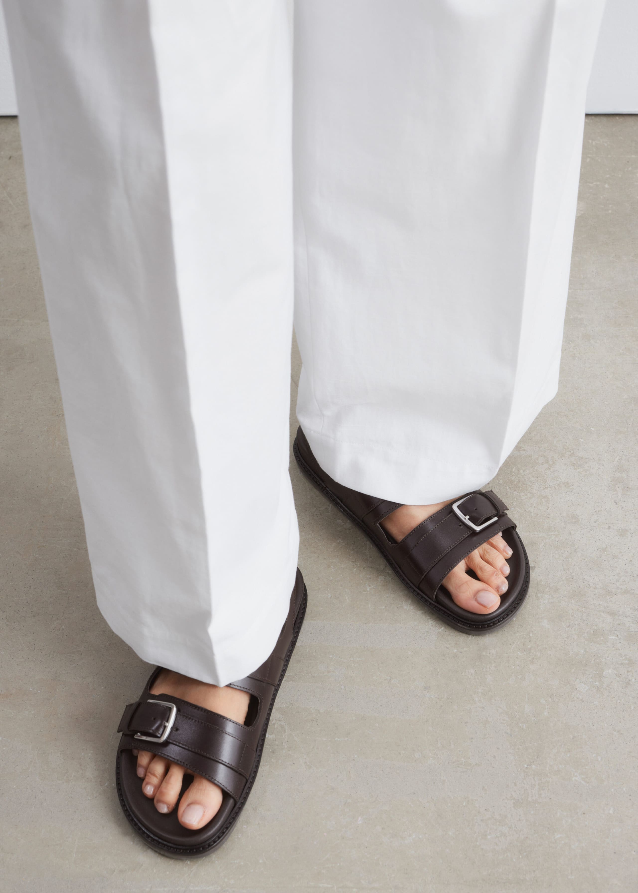Image of Buckled Leather Sandals
