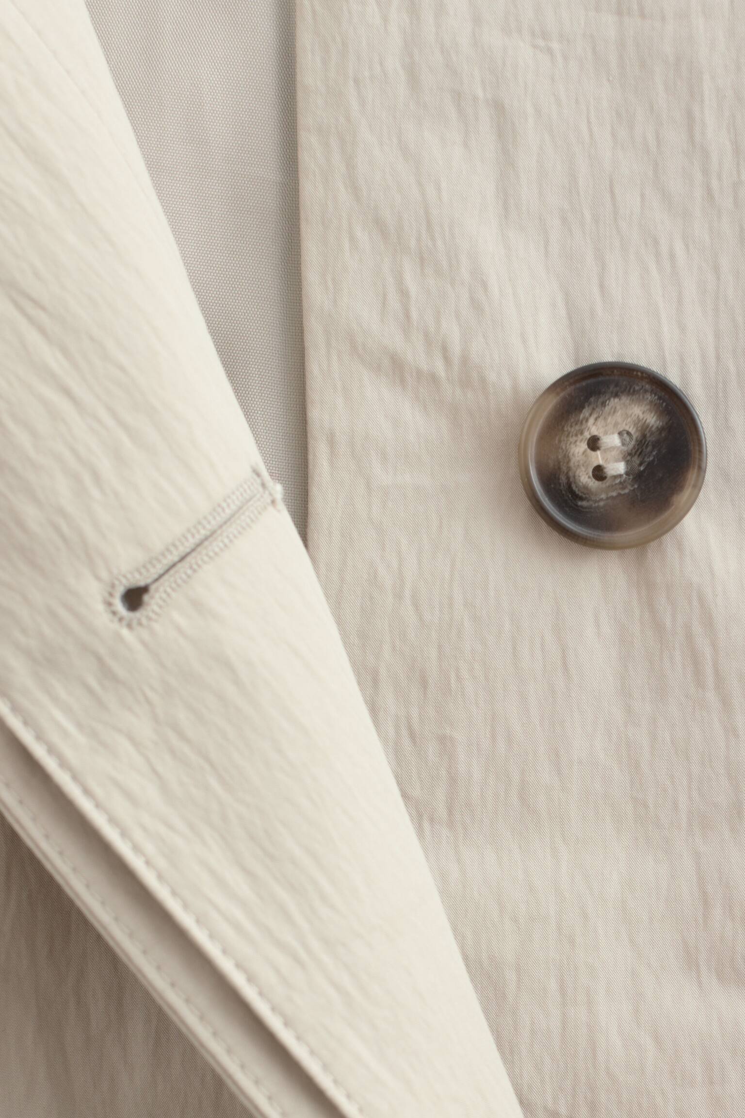 Veste trois-quarts ceinturée - Beige clair/Noir - 9