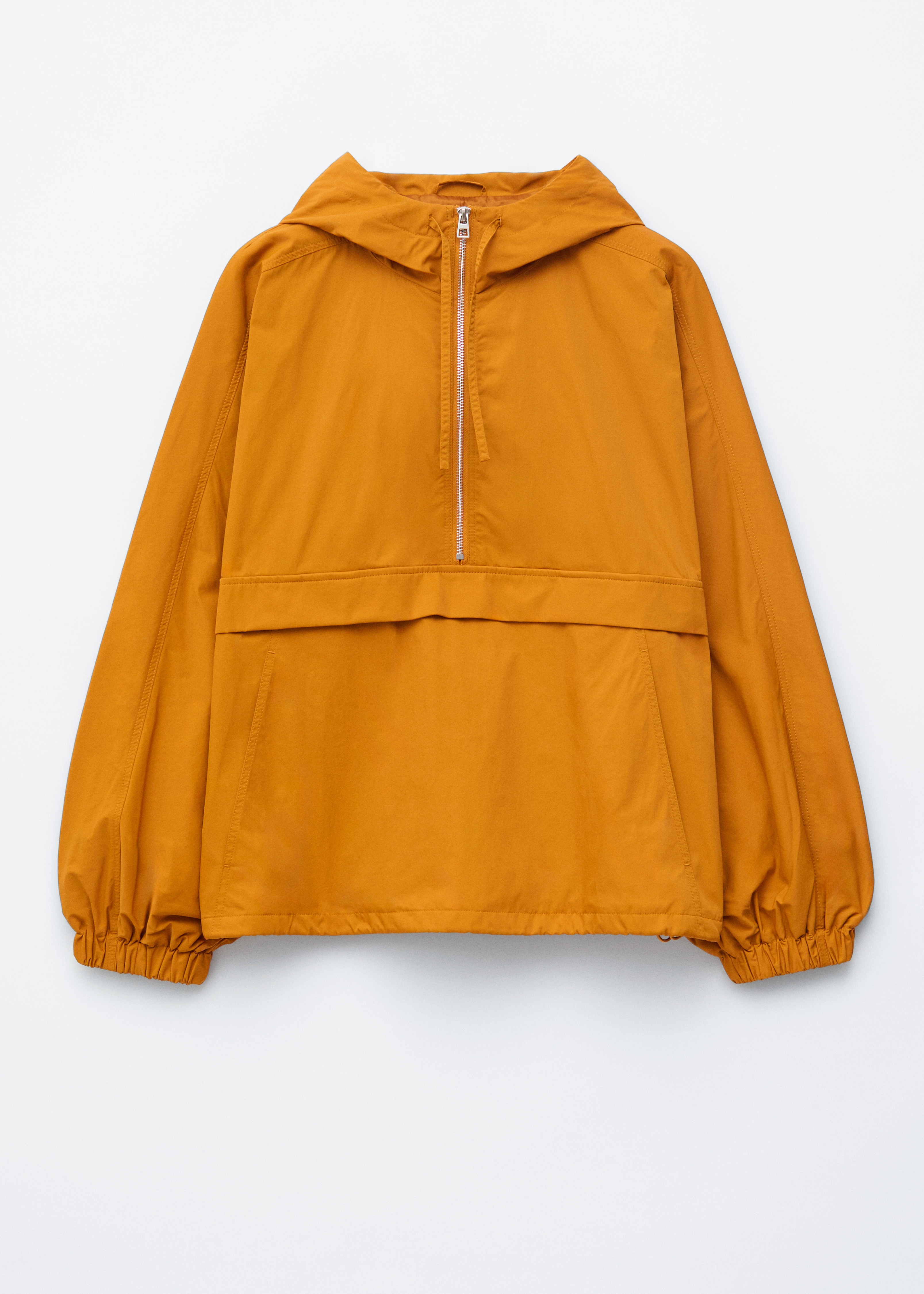 Anorak con cappuccio - Arancione/Nero