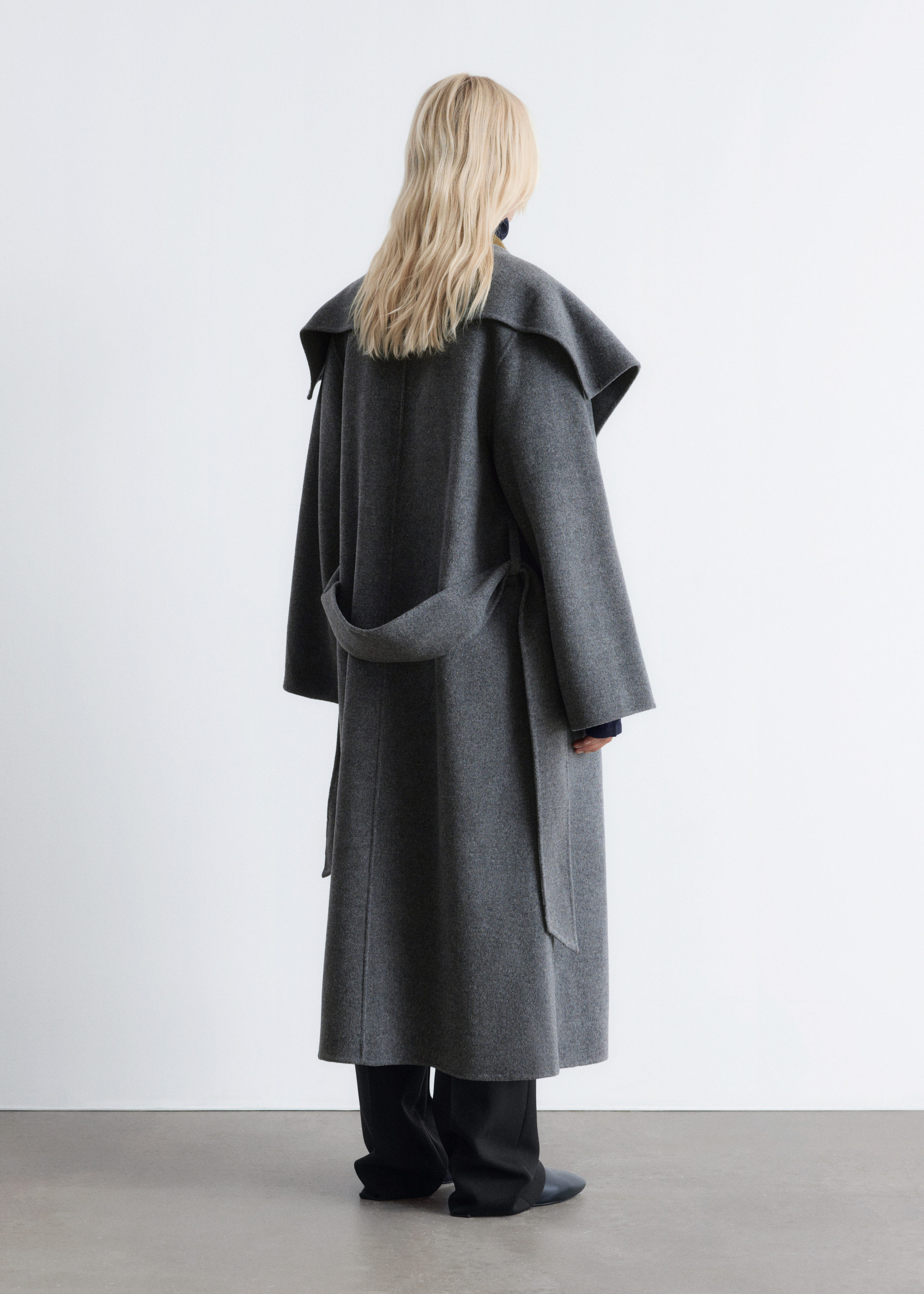 Shawl-Collar Wool Maxi Coat - Dark Grey - & Other Stories US