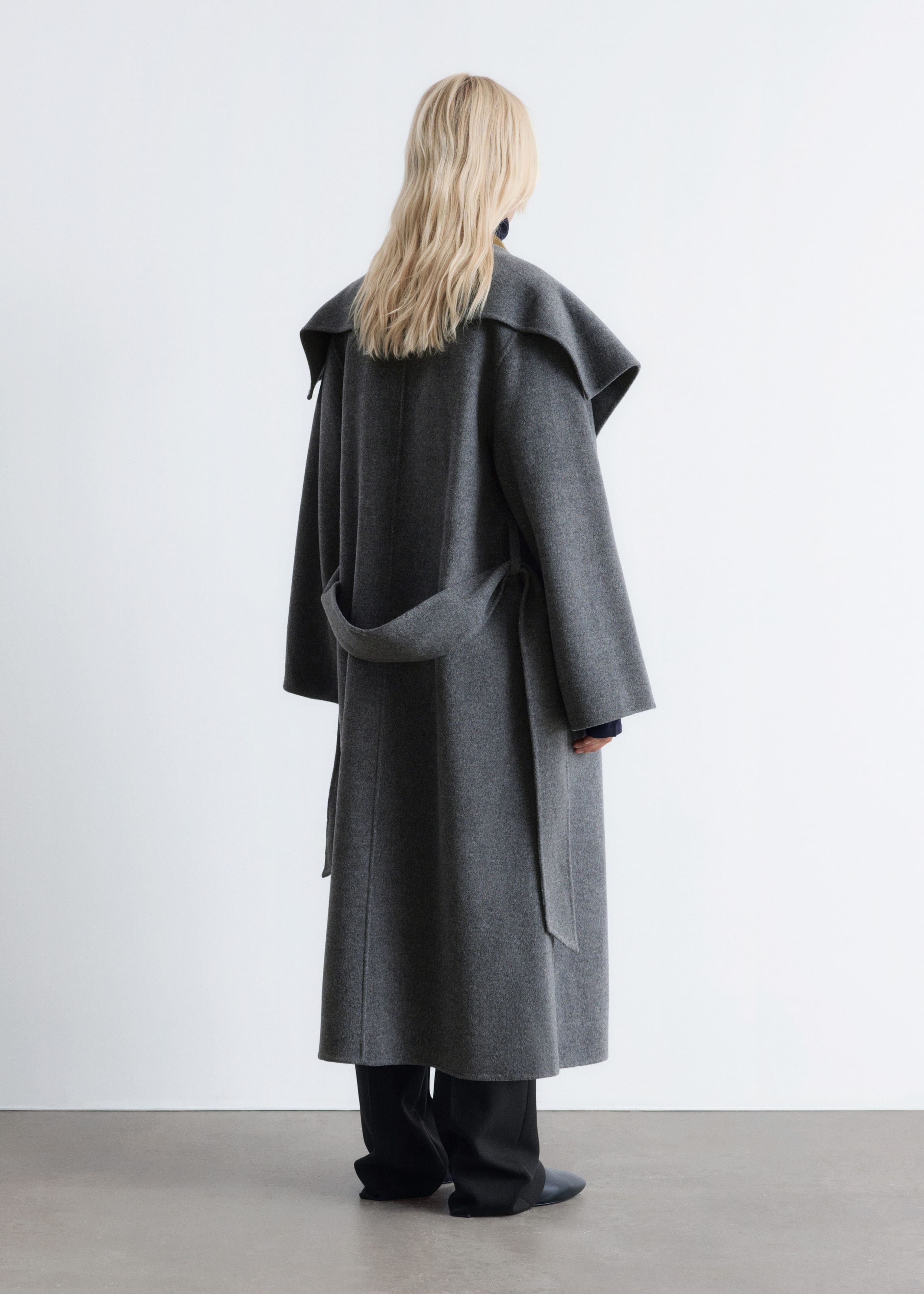 Image of Shawl-Collar Wool Maxi Coat