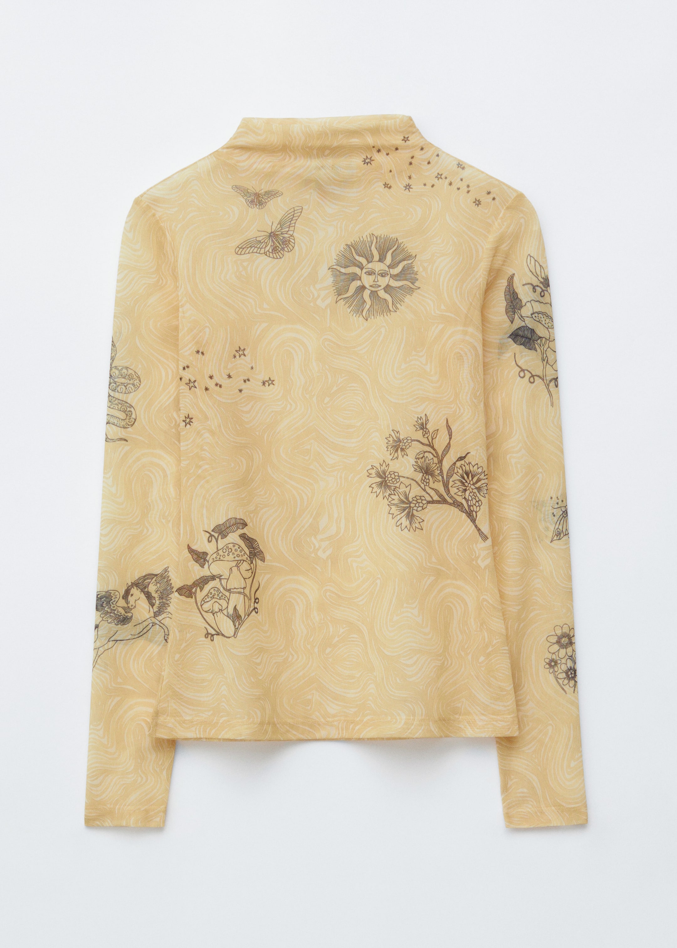 Grösseres Bild ansehen: Oberteil mit Stehkragen - Beige bedruckt - DAMEN | H&M CH 6