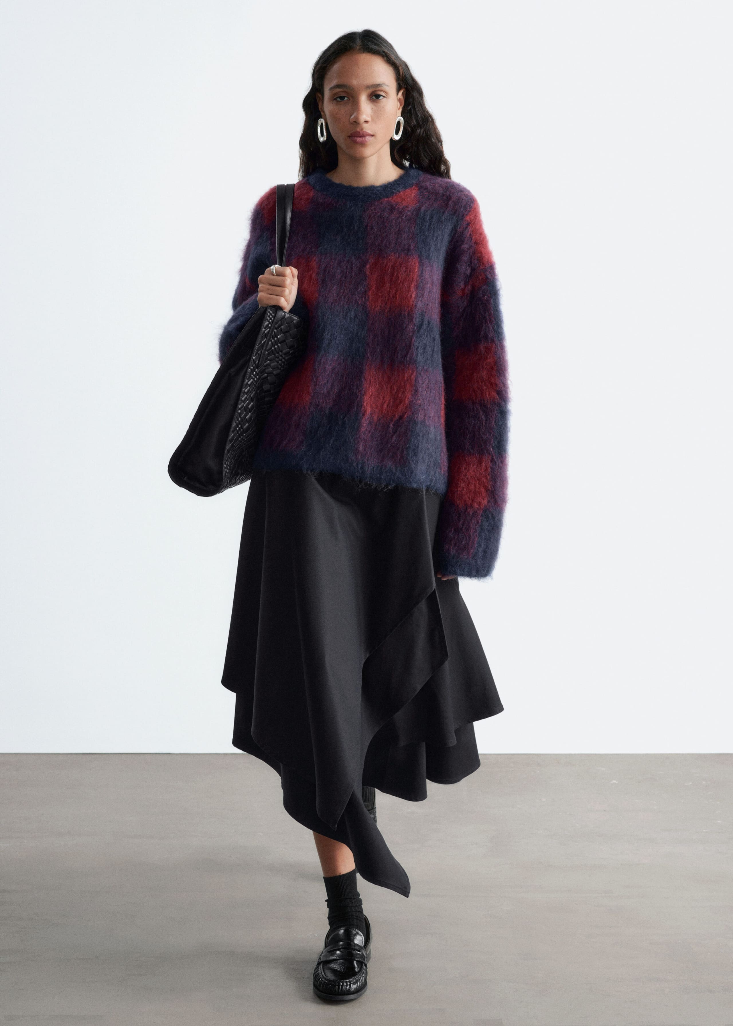 Pullover aus Mohairmischung - Rot/Blau - Lookbook