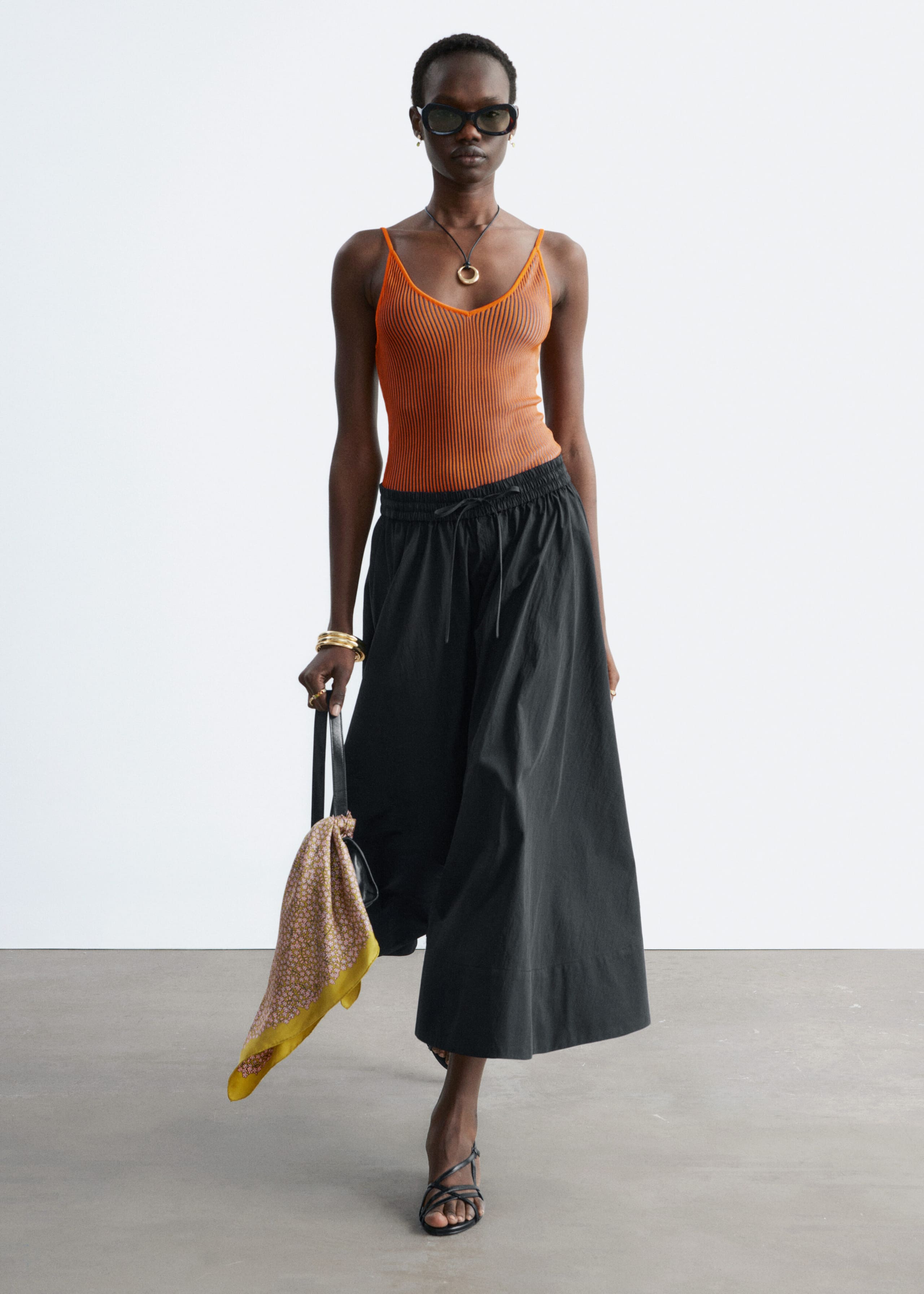 Rib-Knit Camisole - Green - Lookbook