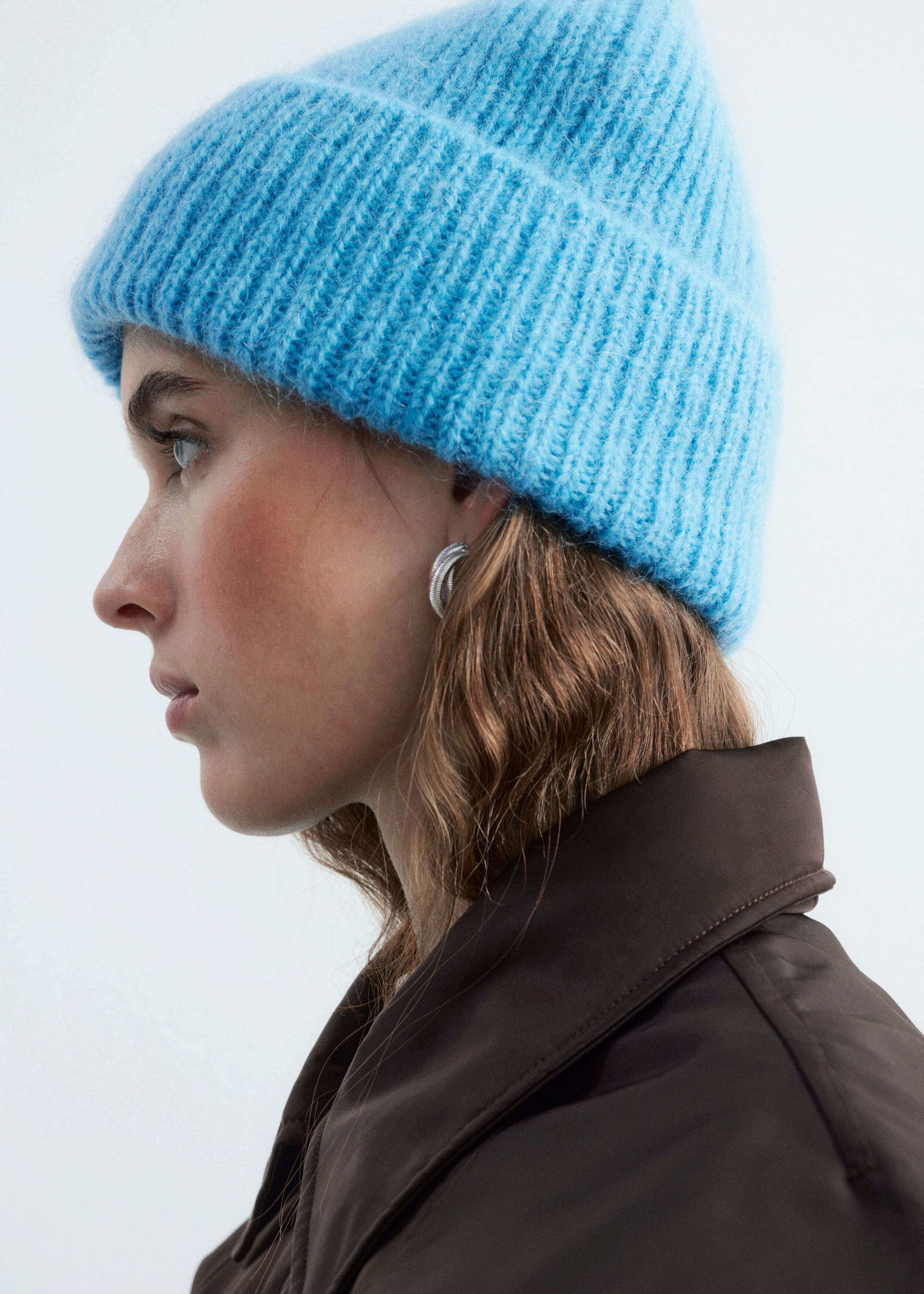 Wool Blend Beanie Turquoise