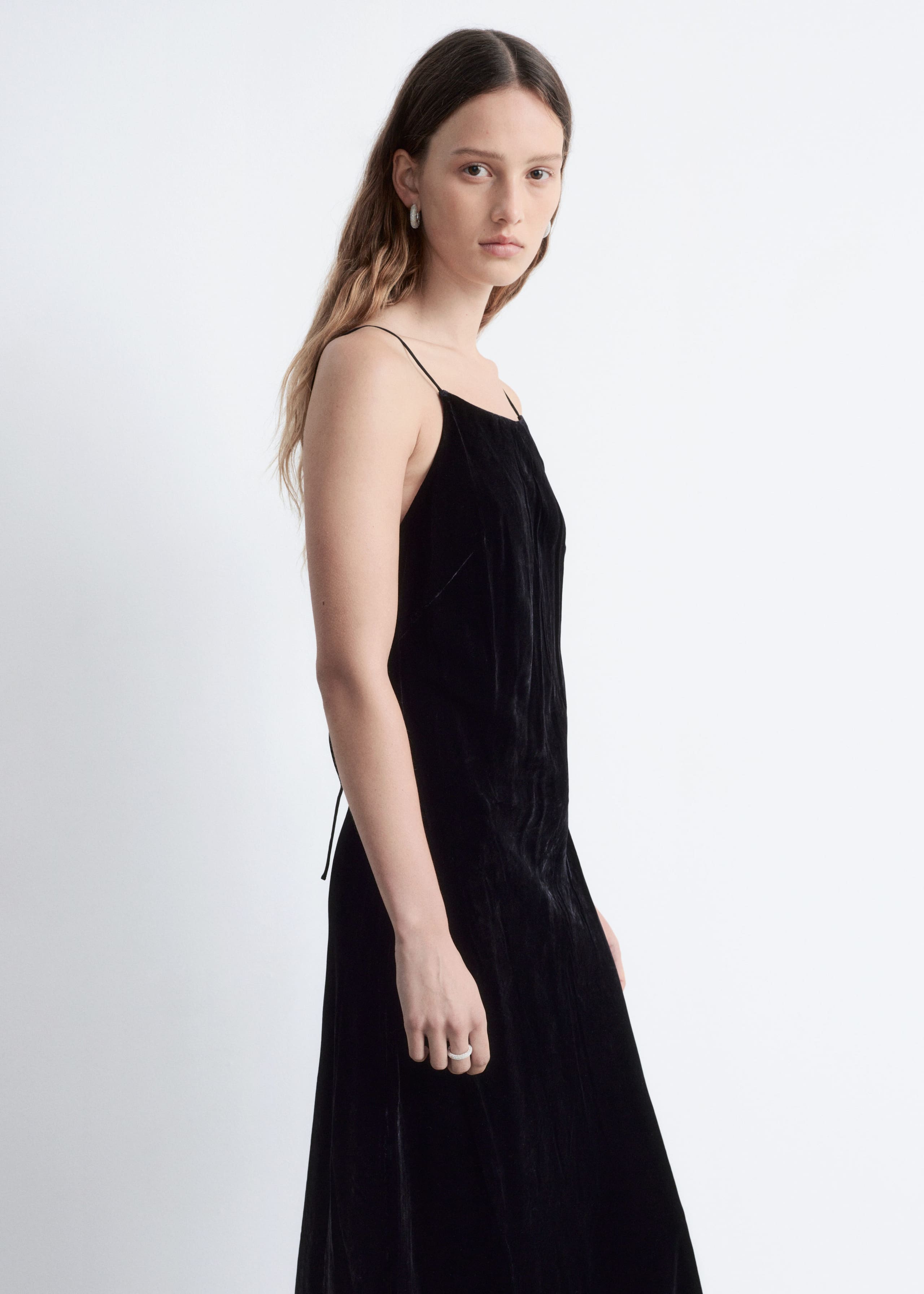 Image of Strappy Velvet Midi Dress