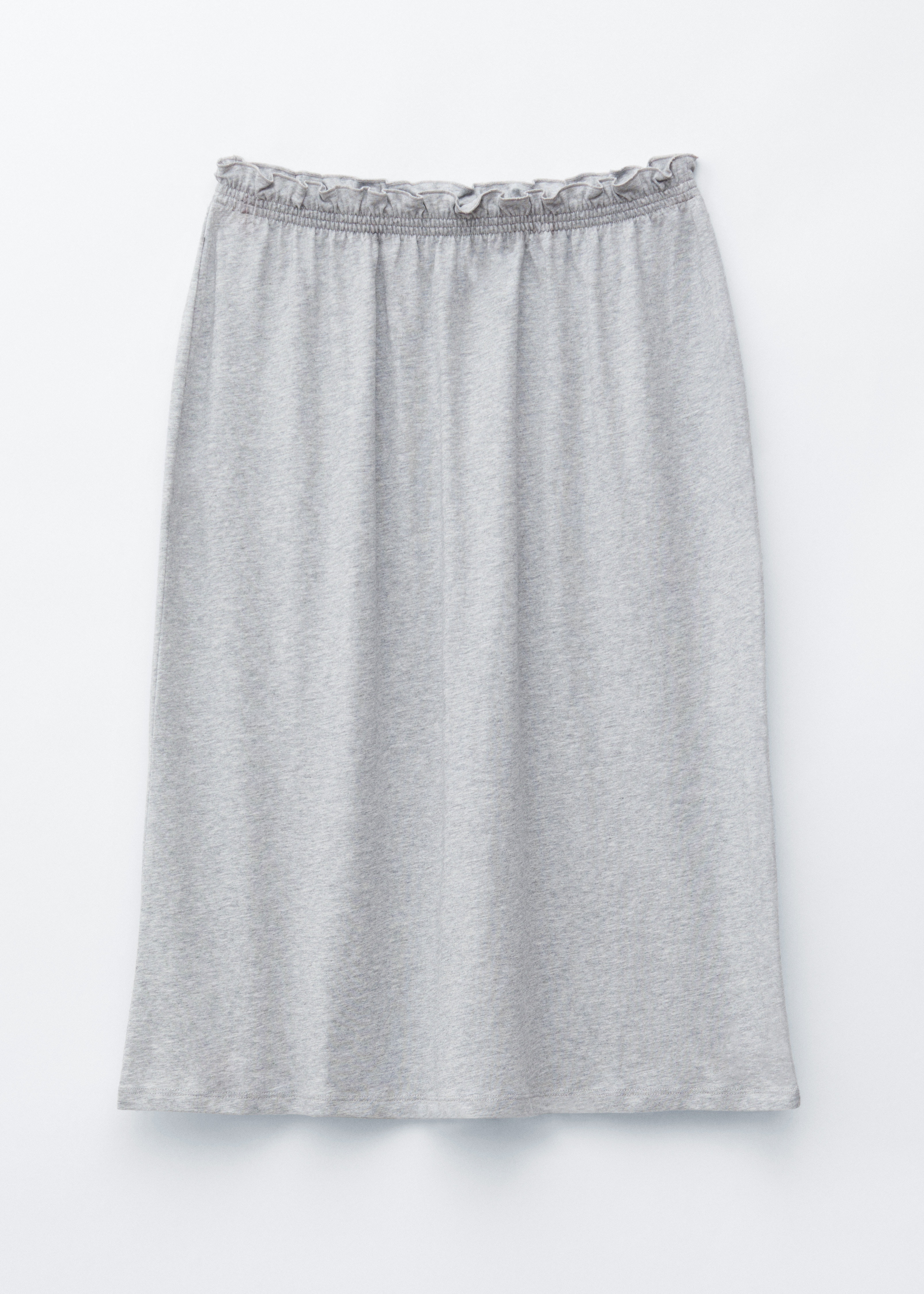 Cotton Jersey Midi Skirt - Grey Melange