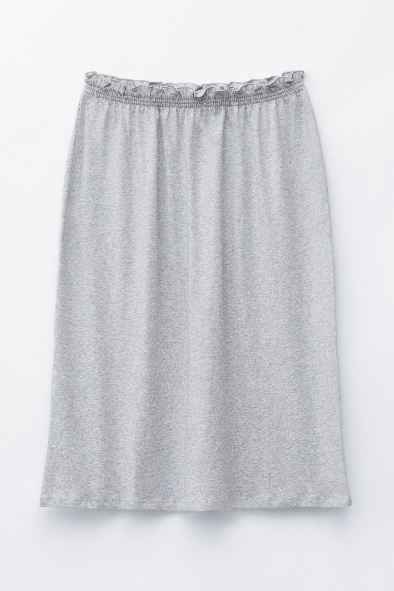 Midi rok van katoenen jersey - Grijs gemêleerd - 2