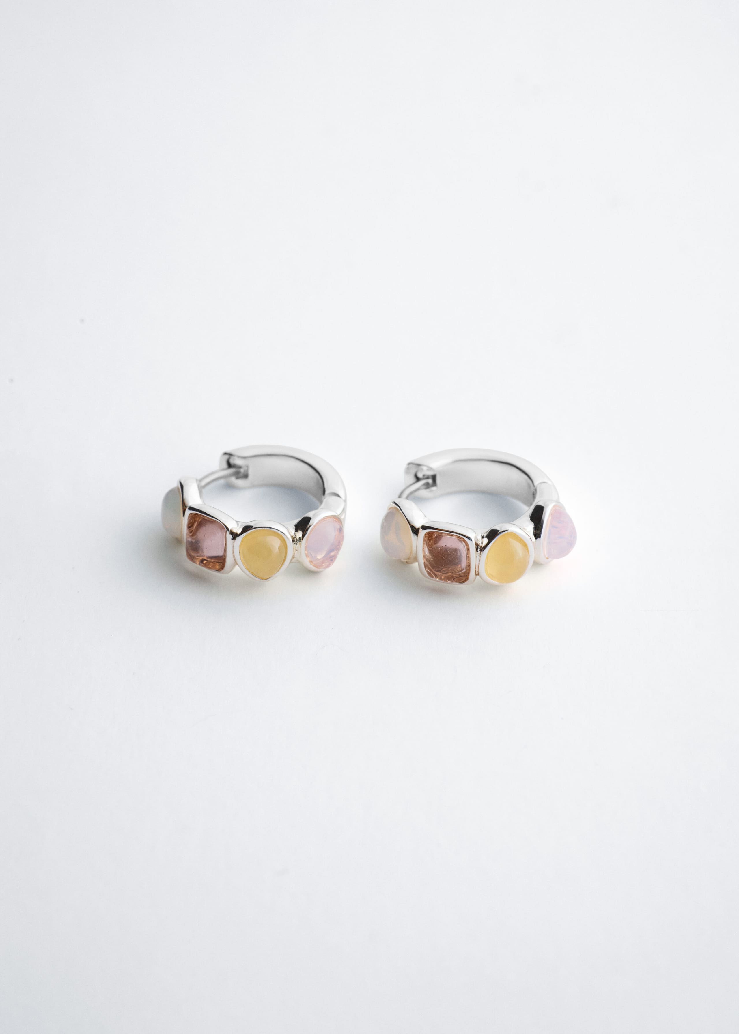 Multi-Coloured Hoop Earrings - Silver/Multi Colour - Still Life
