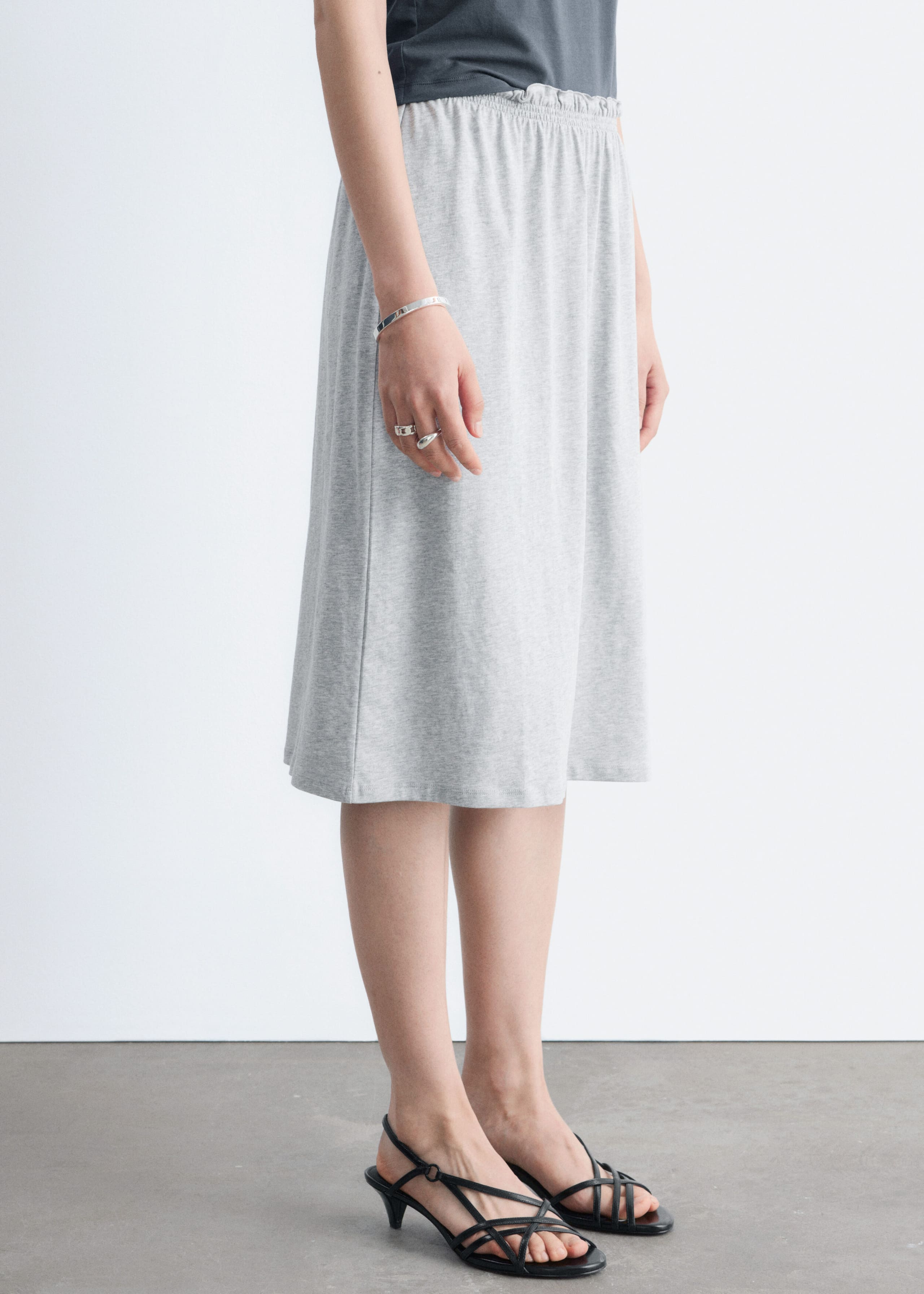 Image of Gonna midi in jersey e cotone