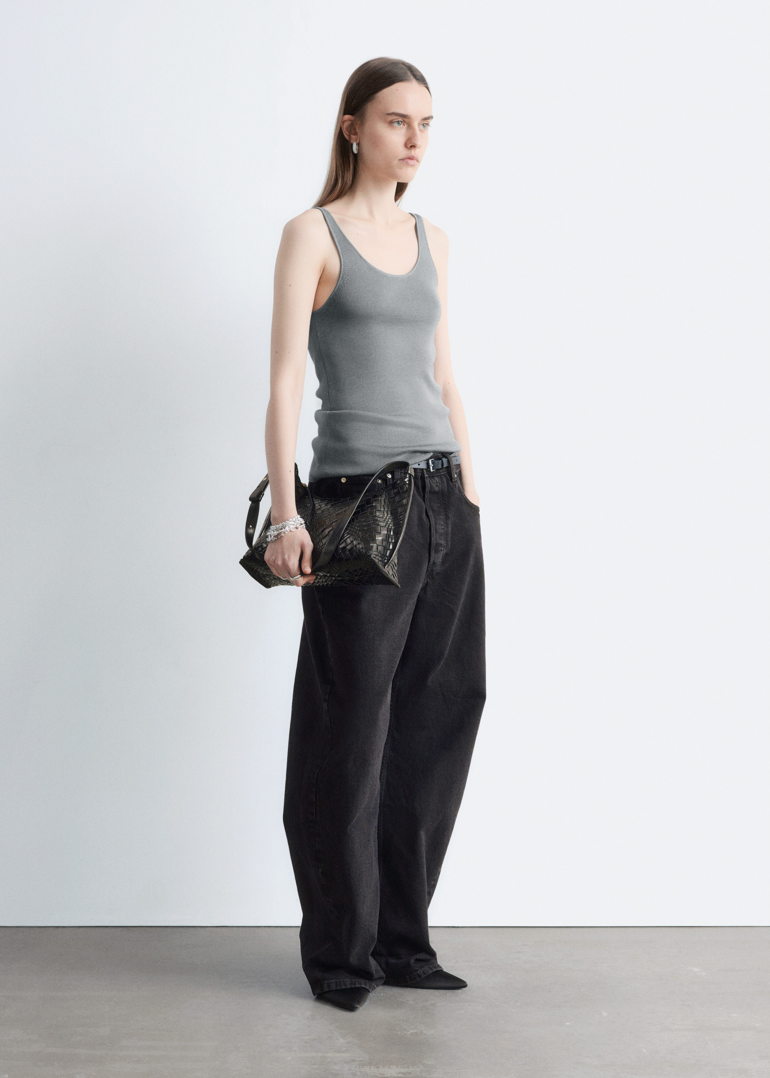Scoop-Neck Tank Top - Dark Grey - & Other Stories US