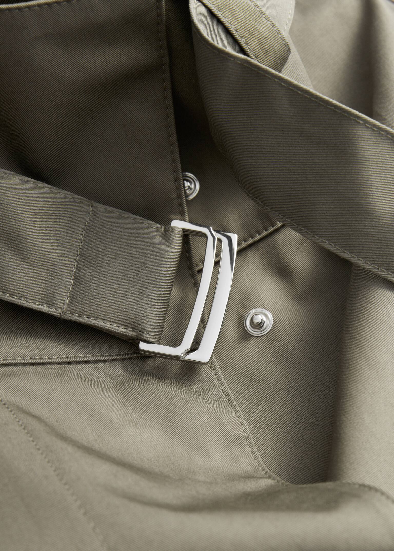 Veste trapèze à col cheminée - Vert kaki/Beige/Bleu foncé - 3