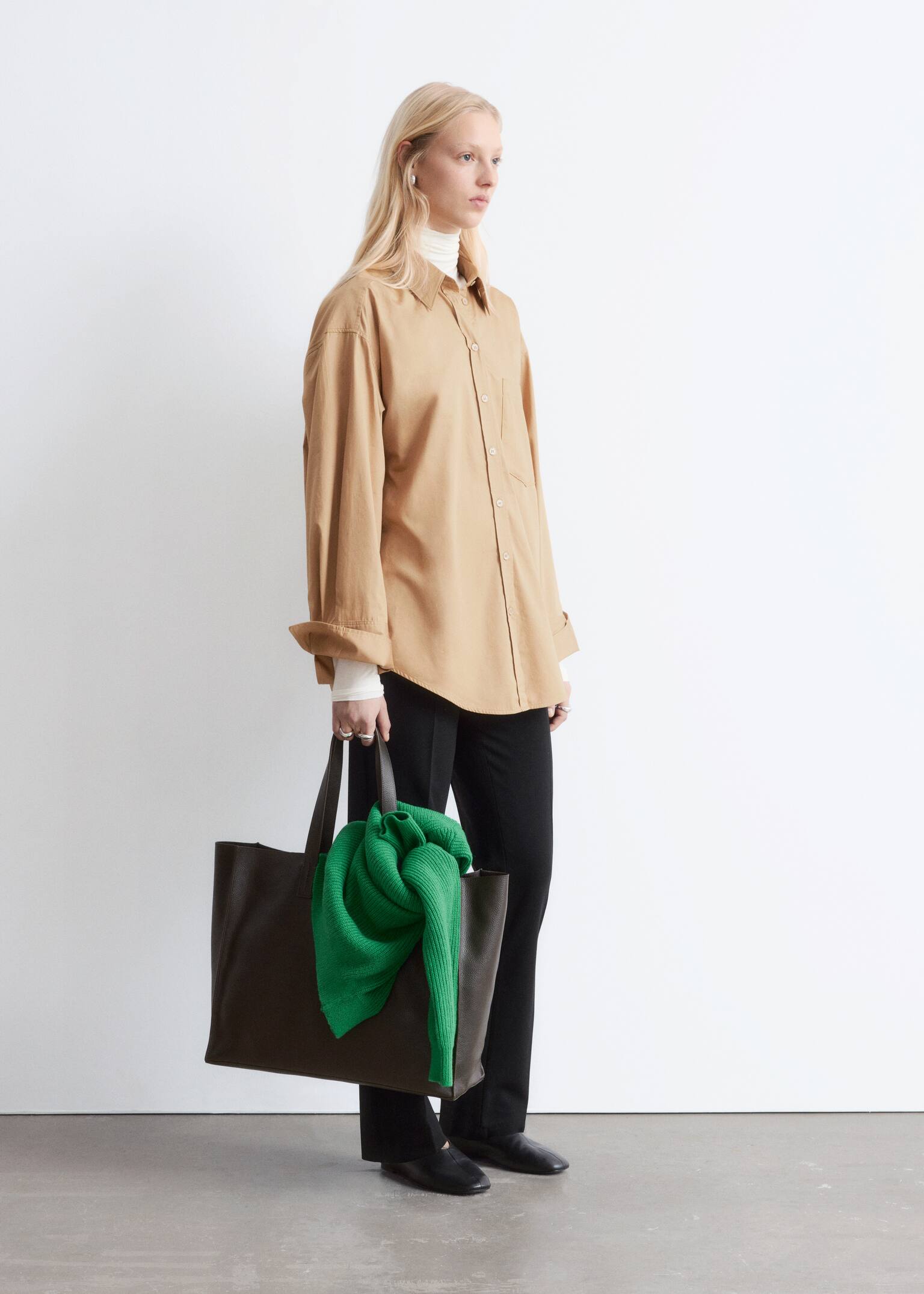 Cotton Shirt - Dark Beige - 6