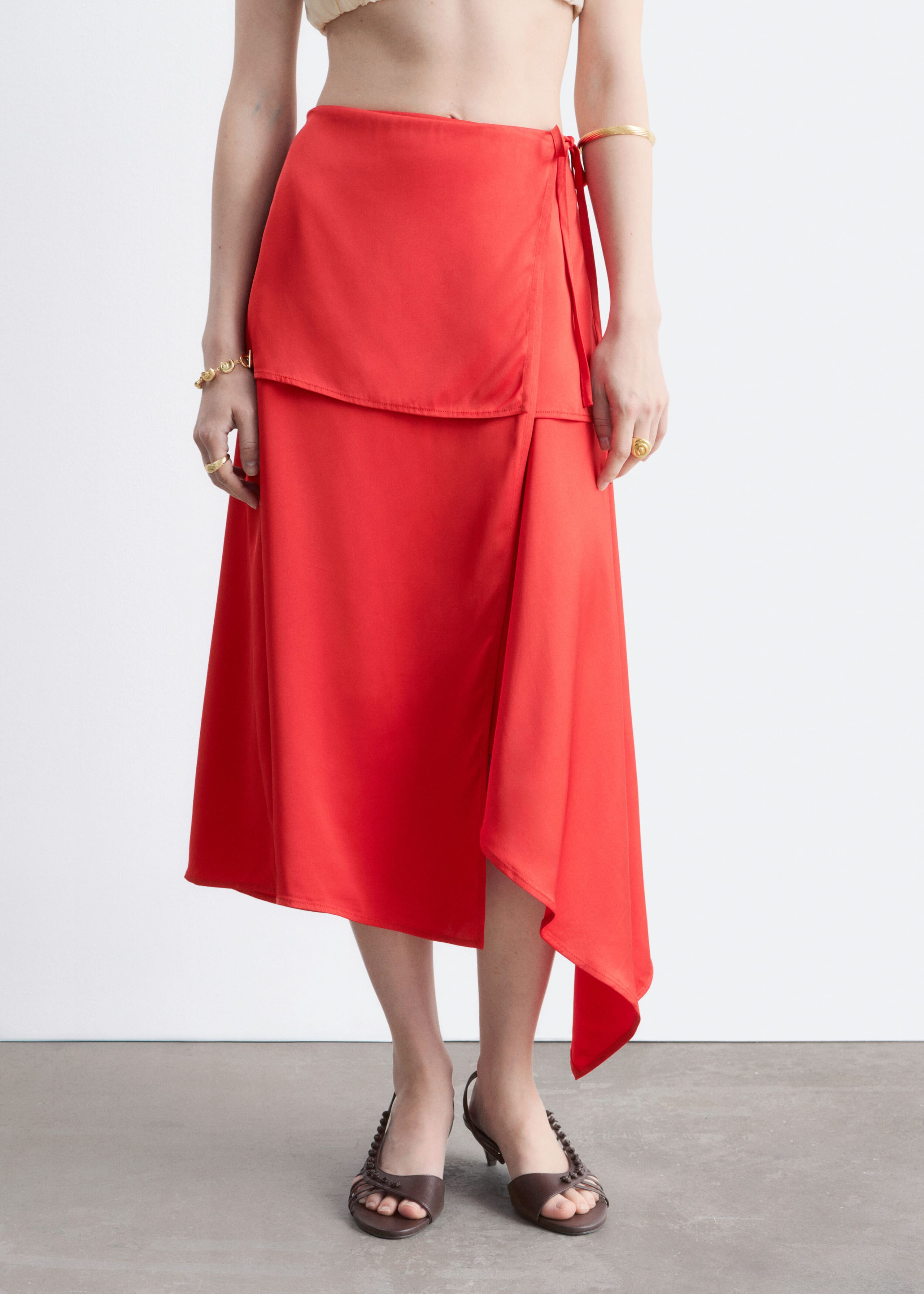 Wickelrock im Lagen-Look - Rot - Lookbook