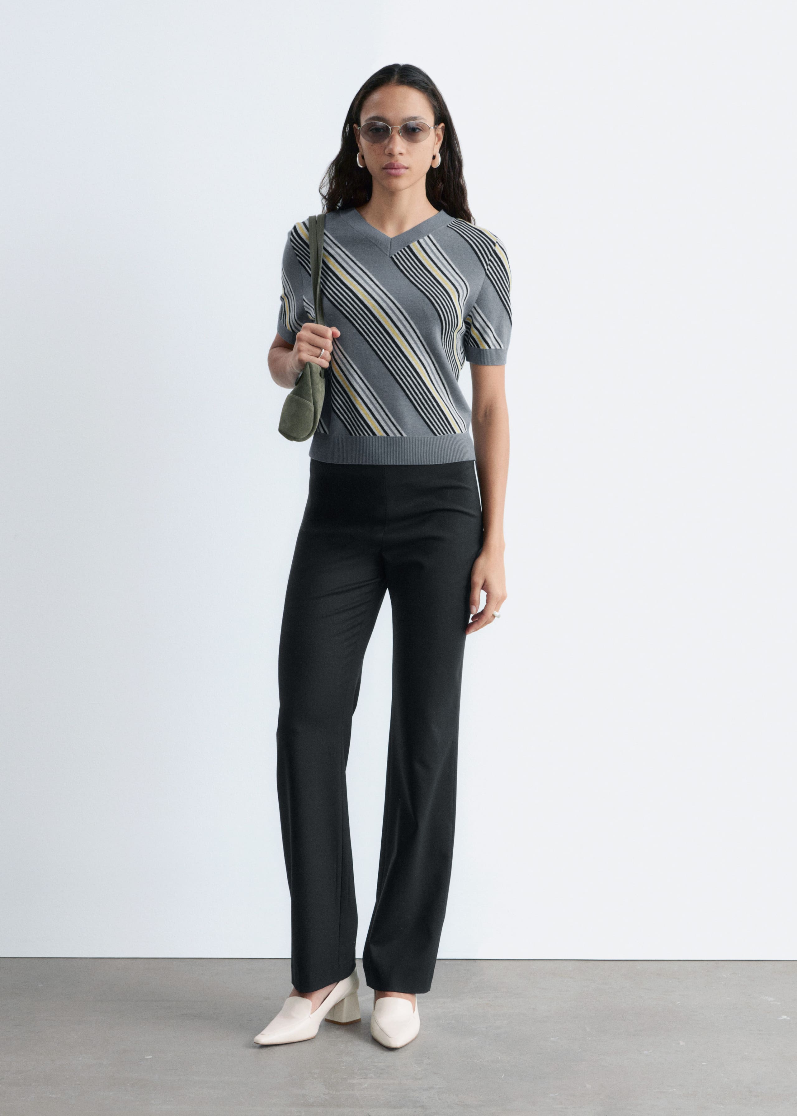Merino Wool Straight-Leg Trousers - Grey - Lookbook