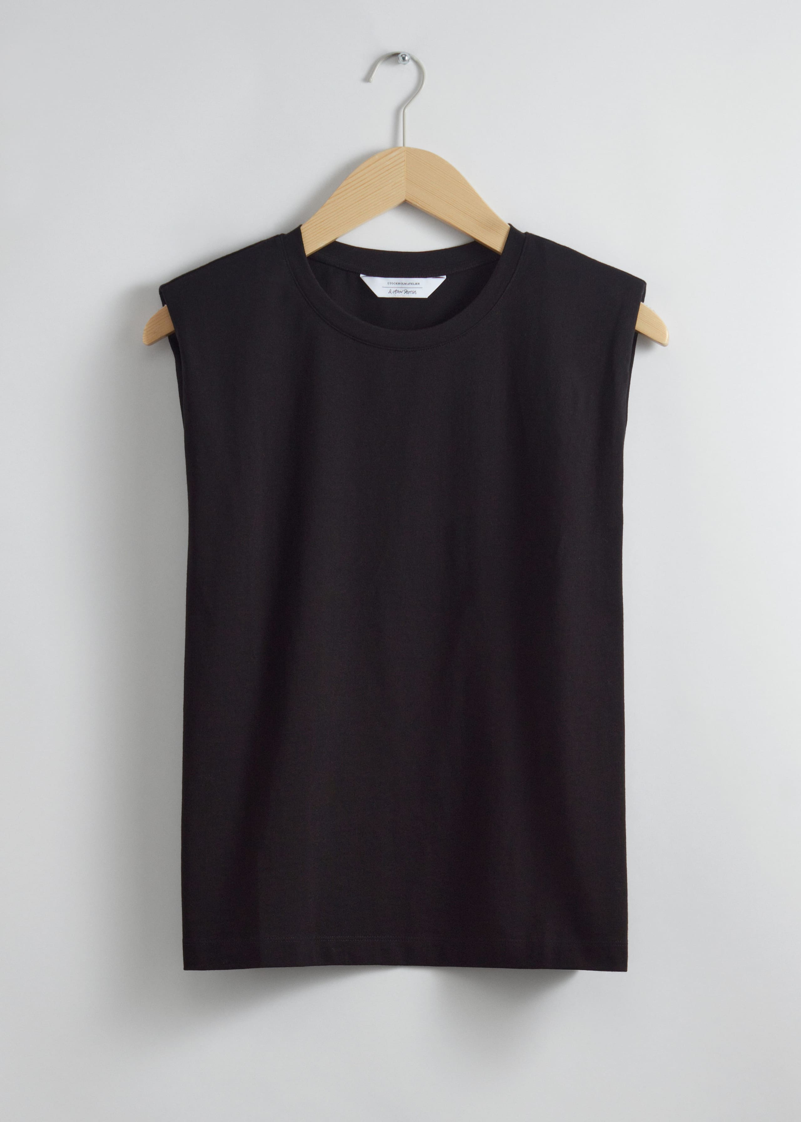Padded-Shoulder Tank Top - Grey Melange - Still Life