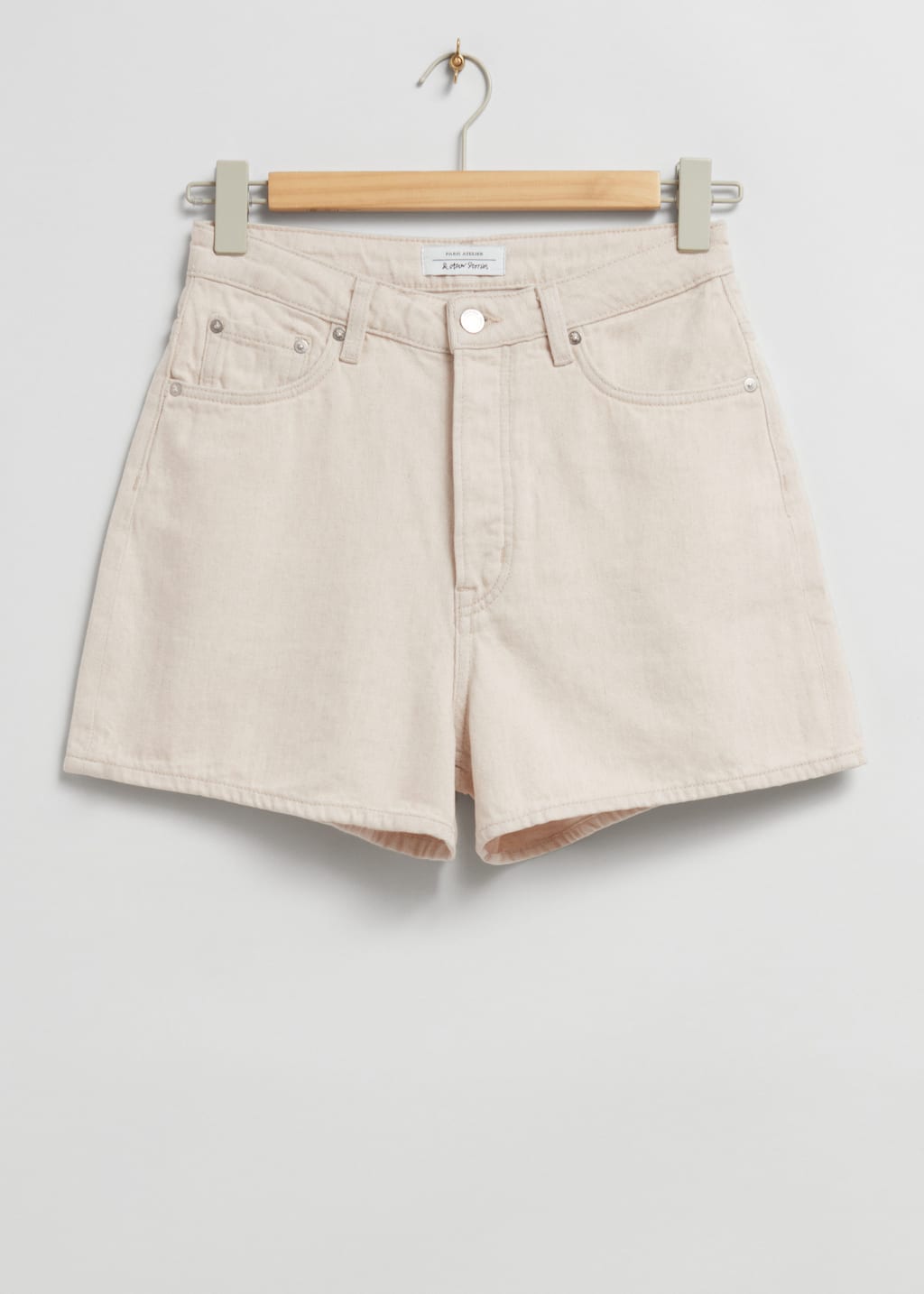 Pantalones cortos vaqueros de cintura alta - Beige claro - Bodegón