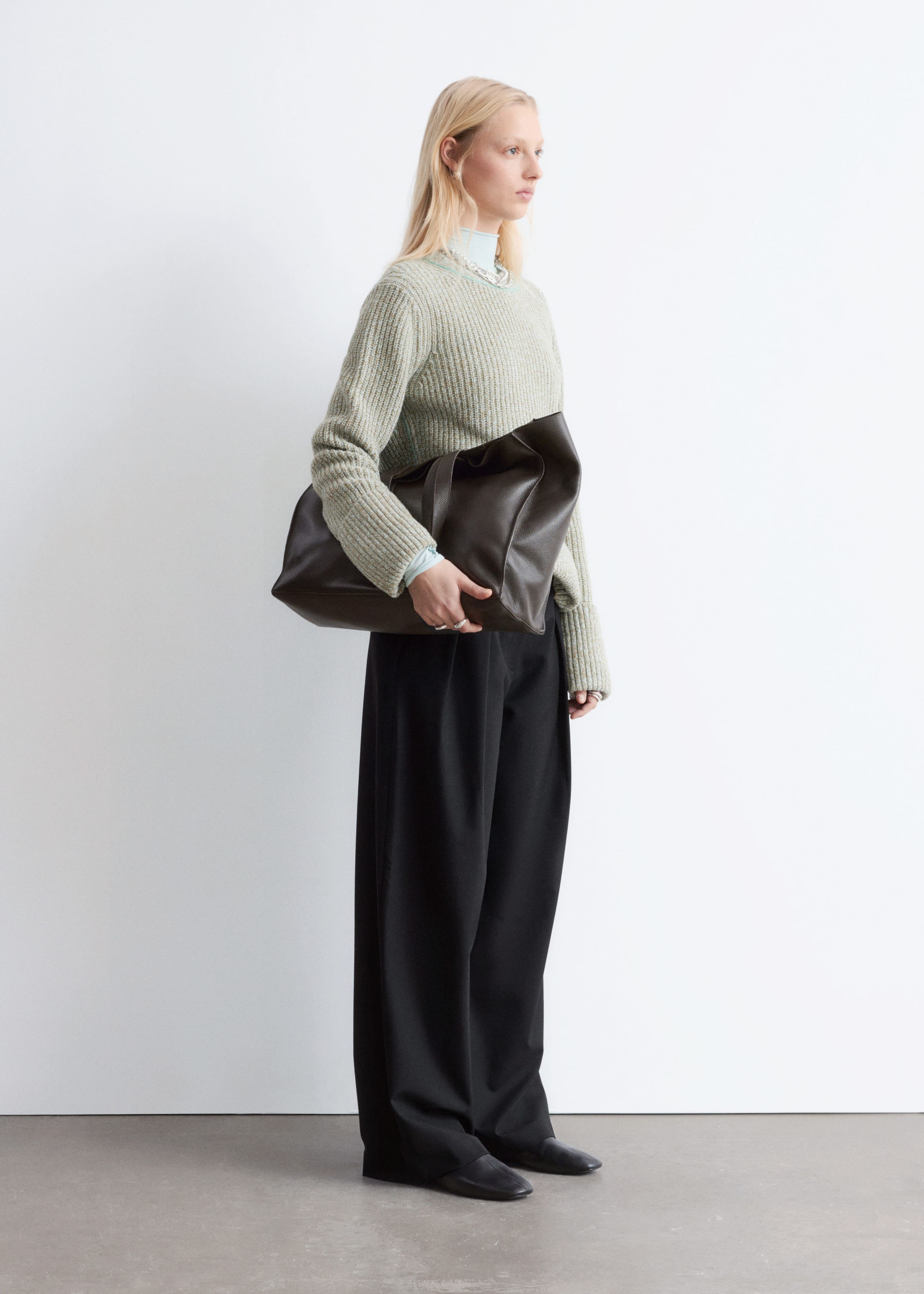 Image of Wool-Blend Tailored Trousers