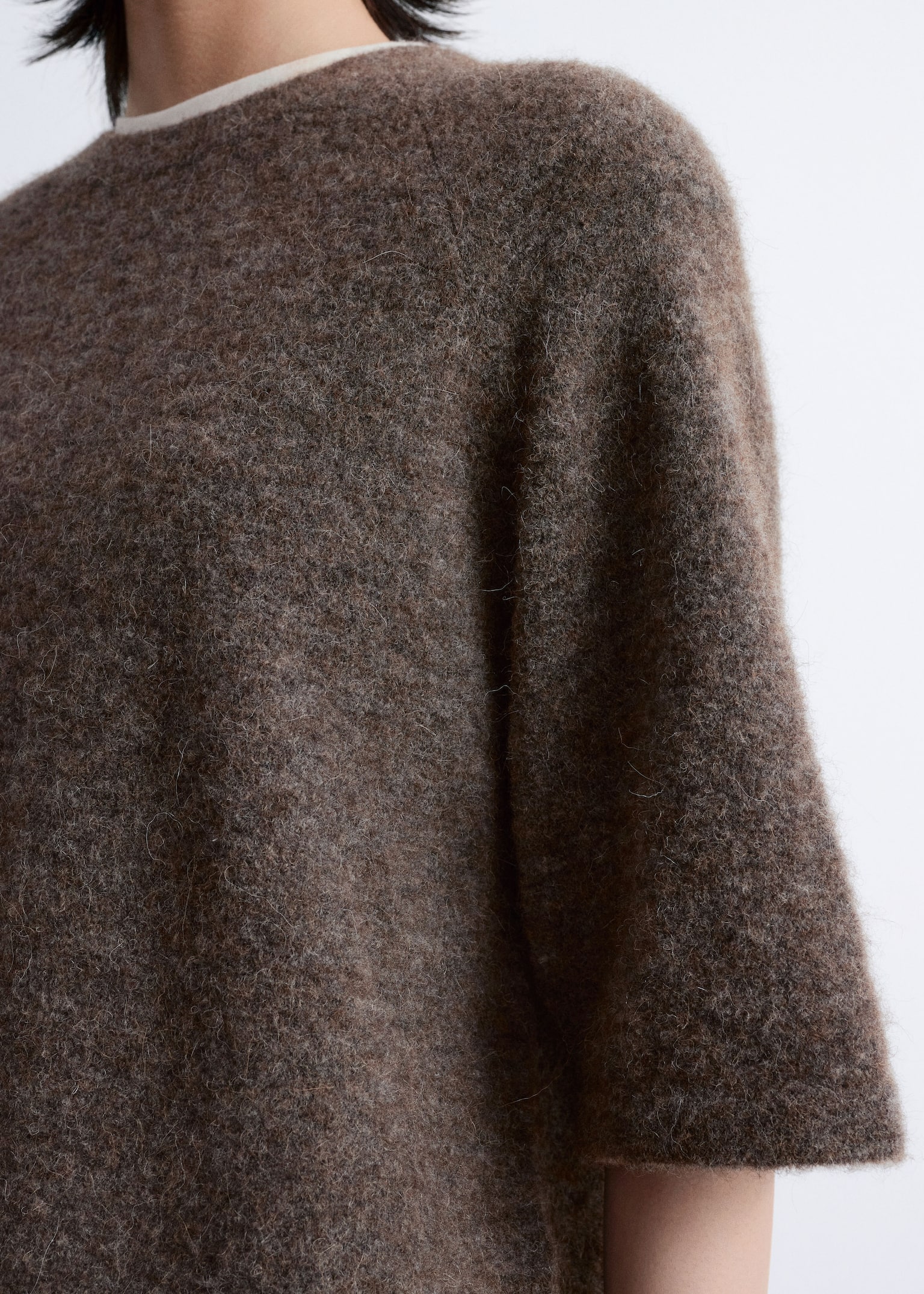 Alpaca-Blend Knitted Top - Mole/Red/Dusty Blue/Oatmeal/Burgundy/Black - 5