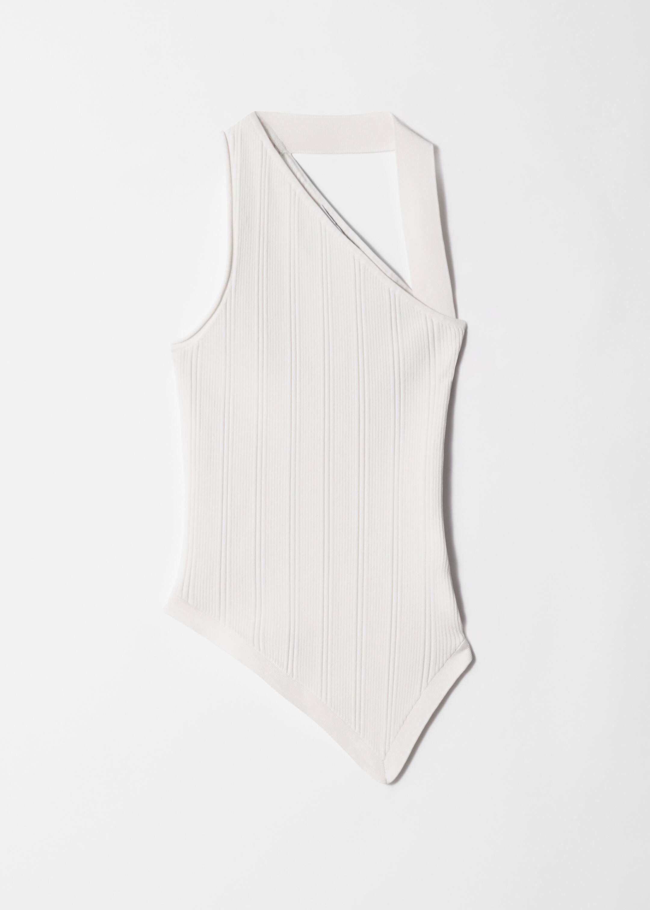 Vezi imaginea mai mare: Top asimetric din tricot rib - Alb - FEMEI | H&M RO 6