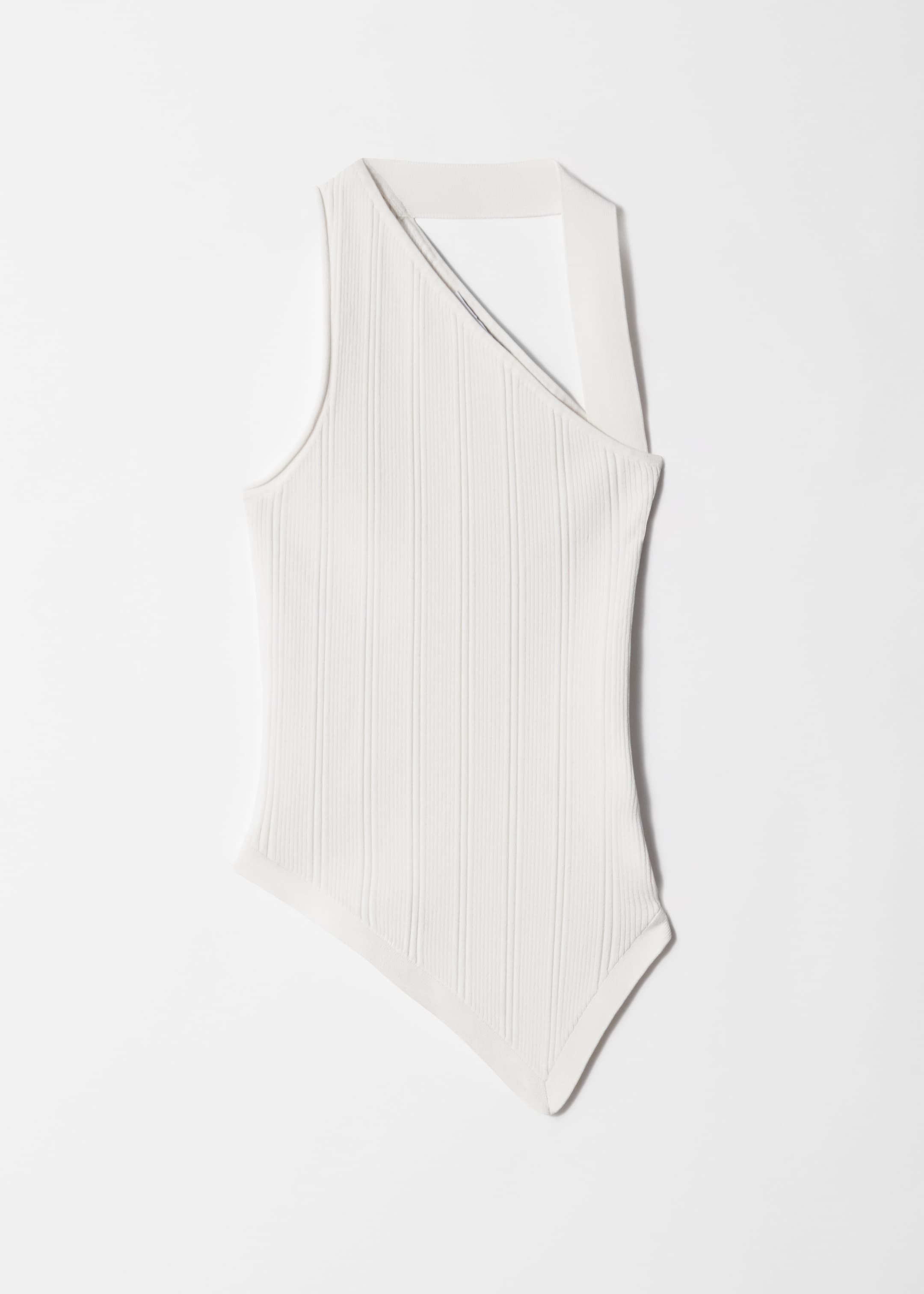Se større billede: Asymmetrisk top i ribstrik - Hvid - DAME | H&M DK 6