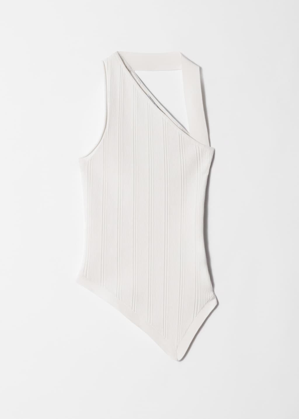 Image of Asymmetric Rib-Knit Top