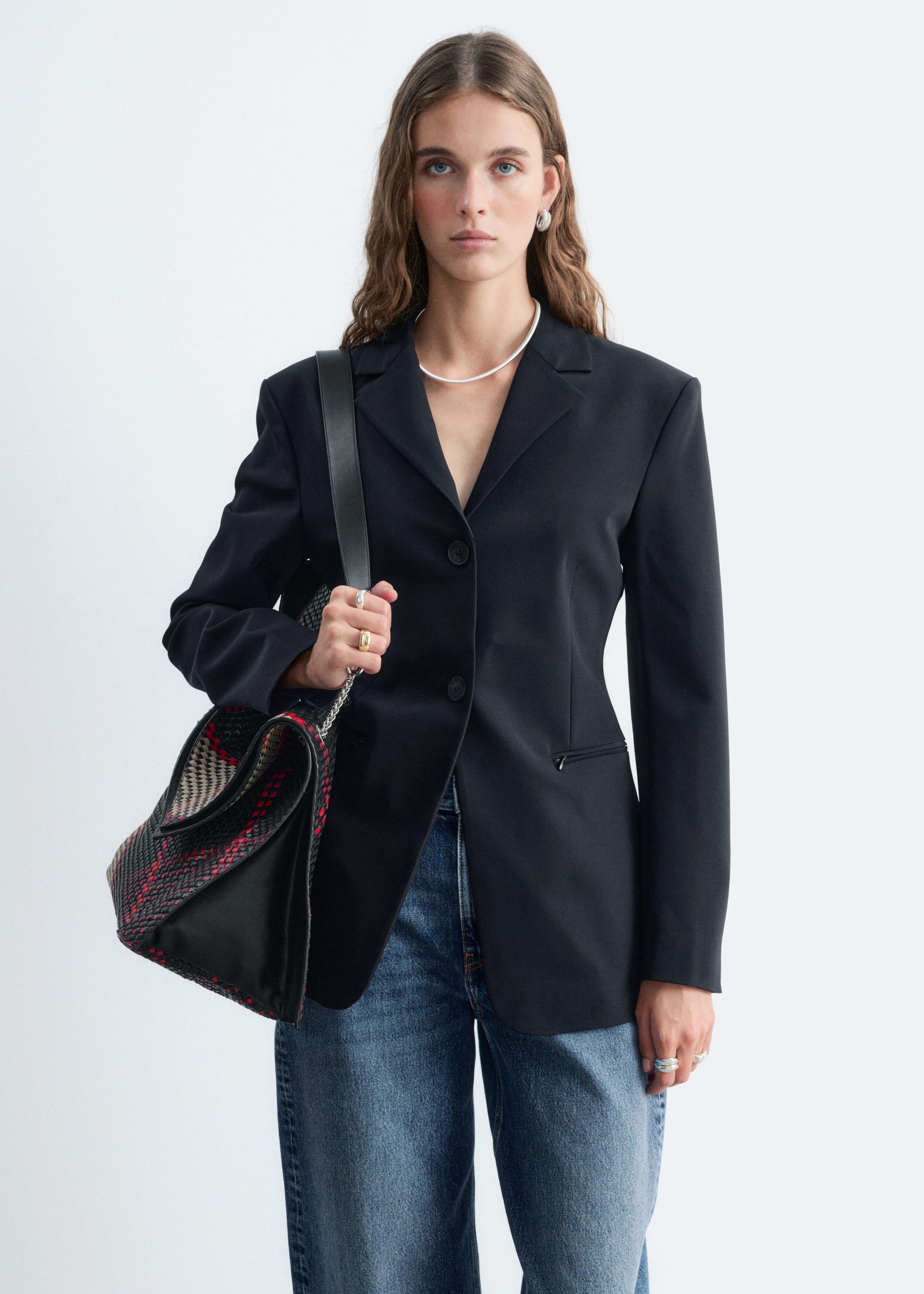 Fitted Single-Breasted Blazer - Black - Lookbook