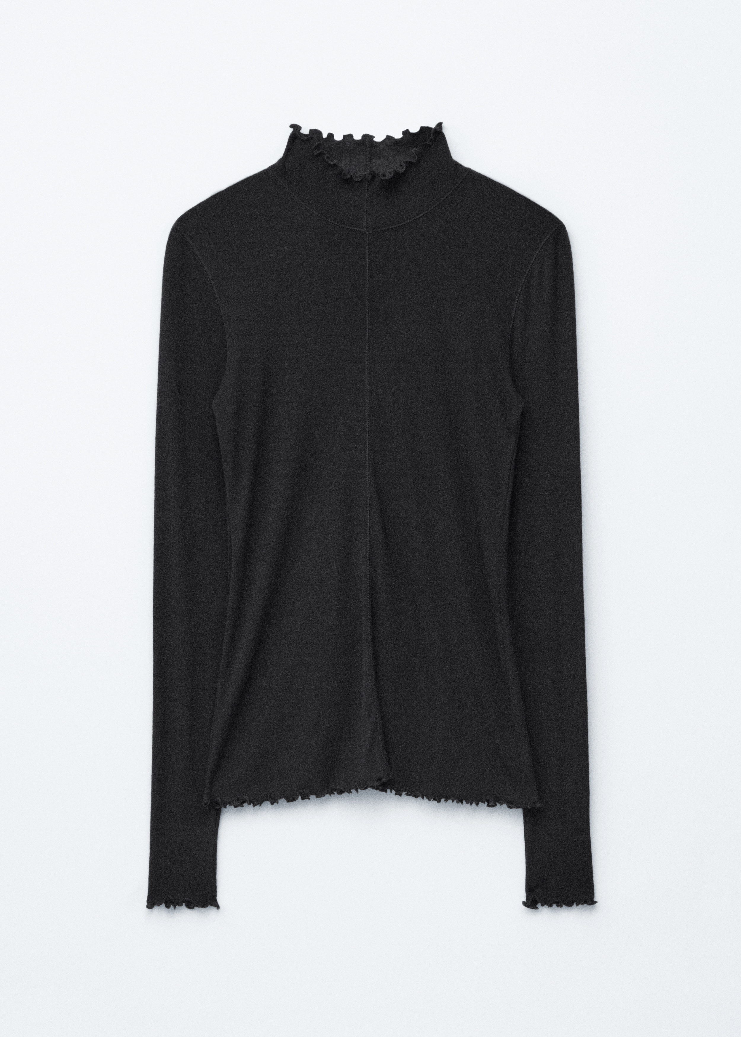 Scalloped Mock-Neck Top - Black - & Other Stories US