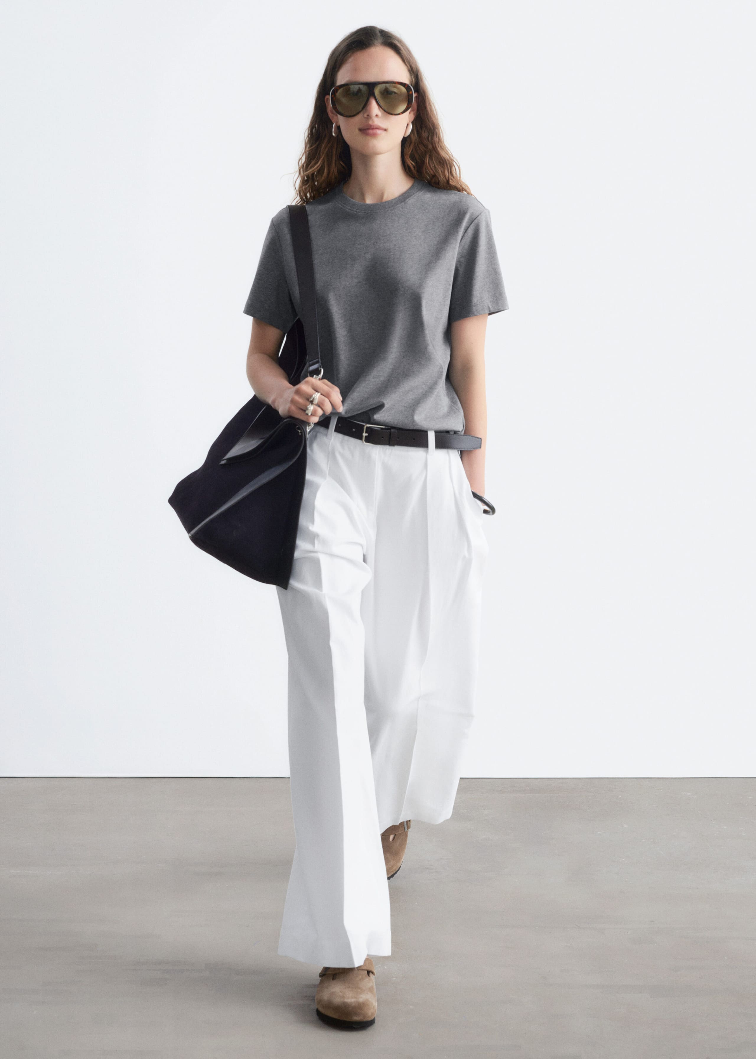 Cotton Crew-Neck T-Shirt - Grey Melange - Still Life