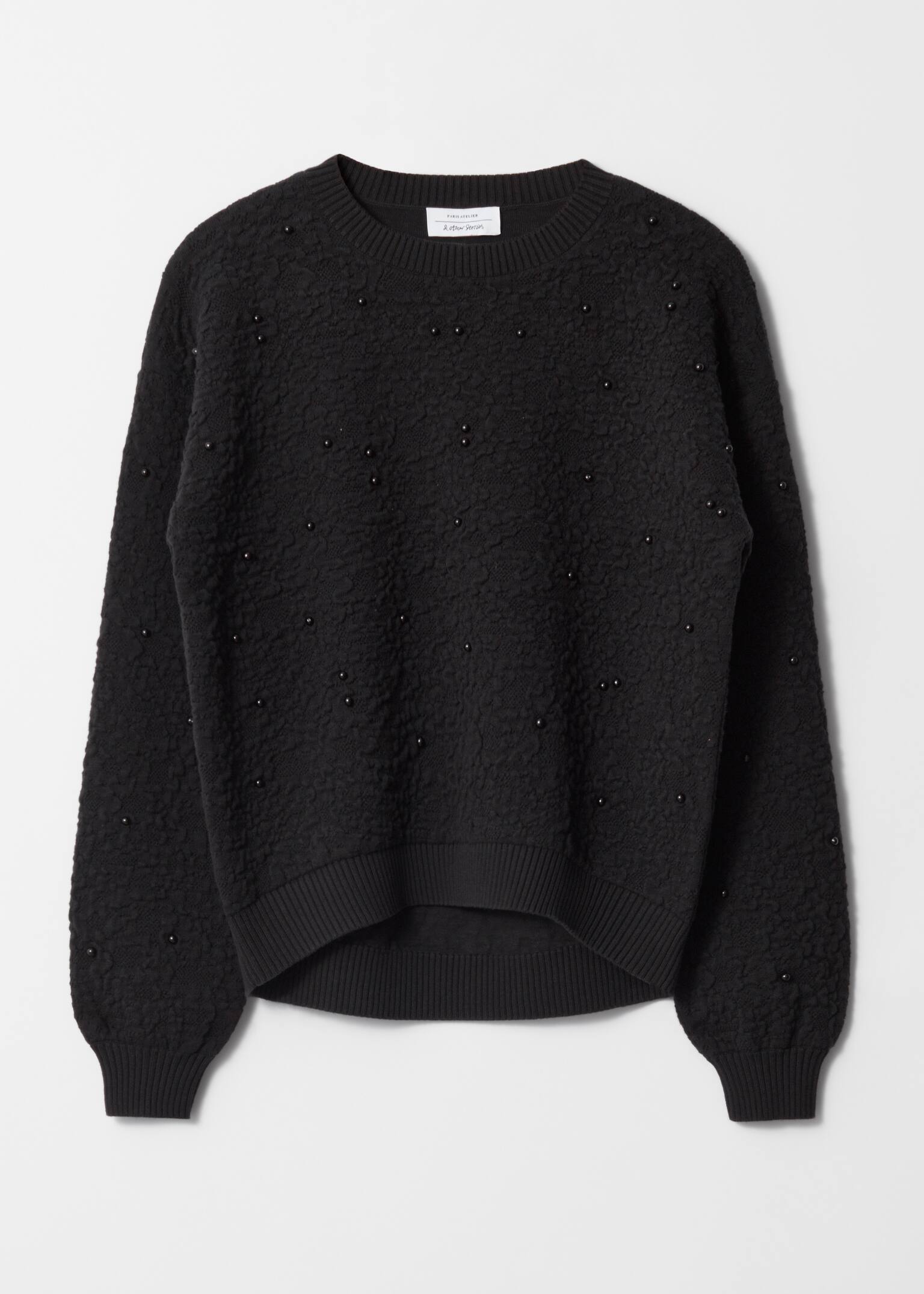 Textured-Jacquard Knit Jumper - Black/Red