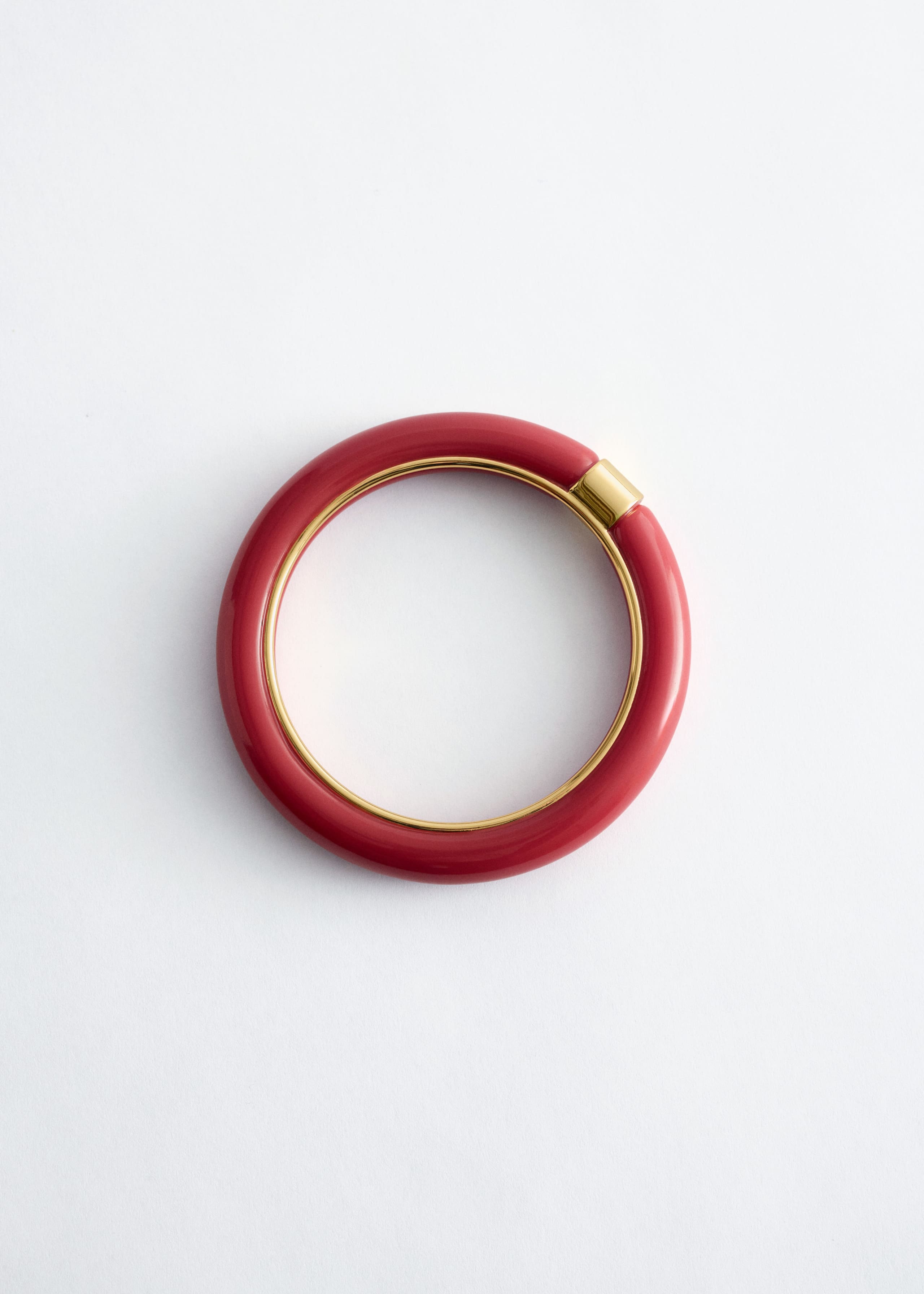 Contrast Metal Resin Bangle - Black/Gold - Still Life