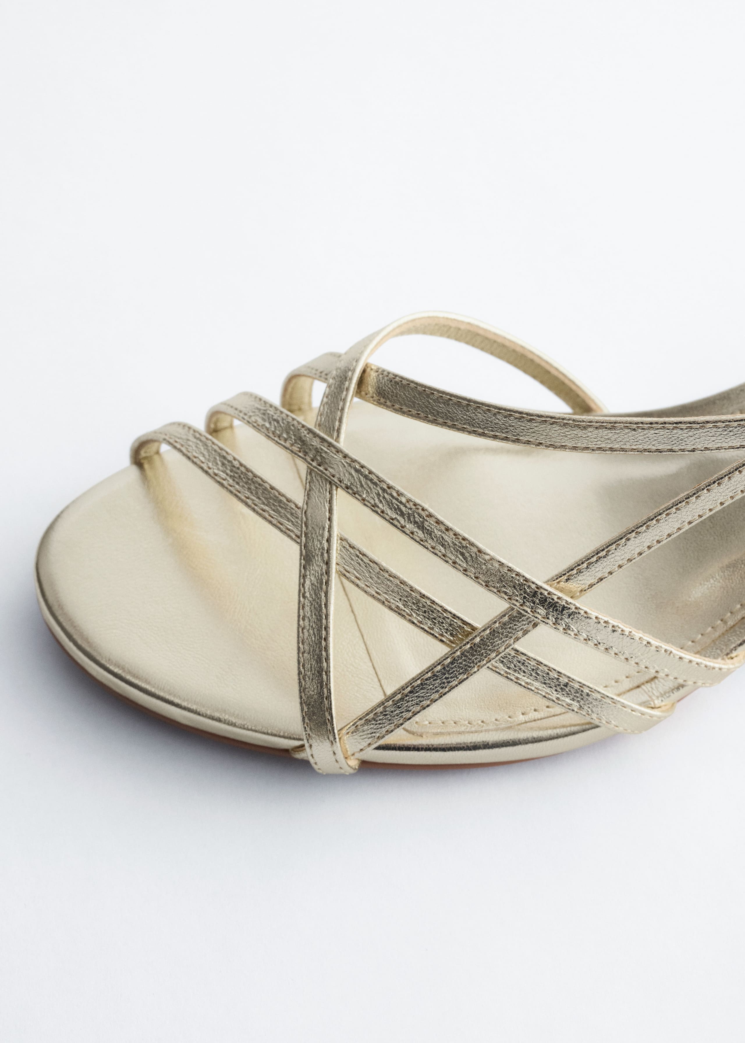 Strappy Leather Sandals - Gold - Still Life