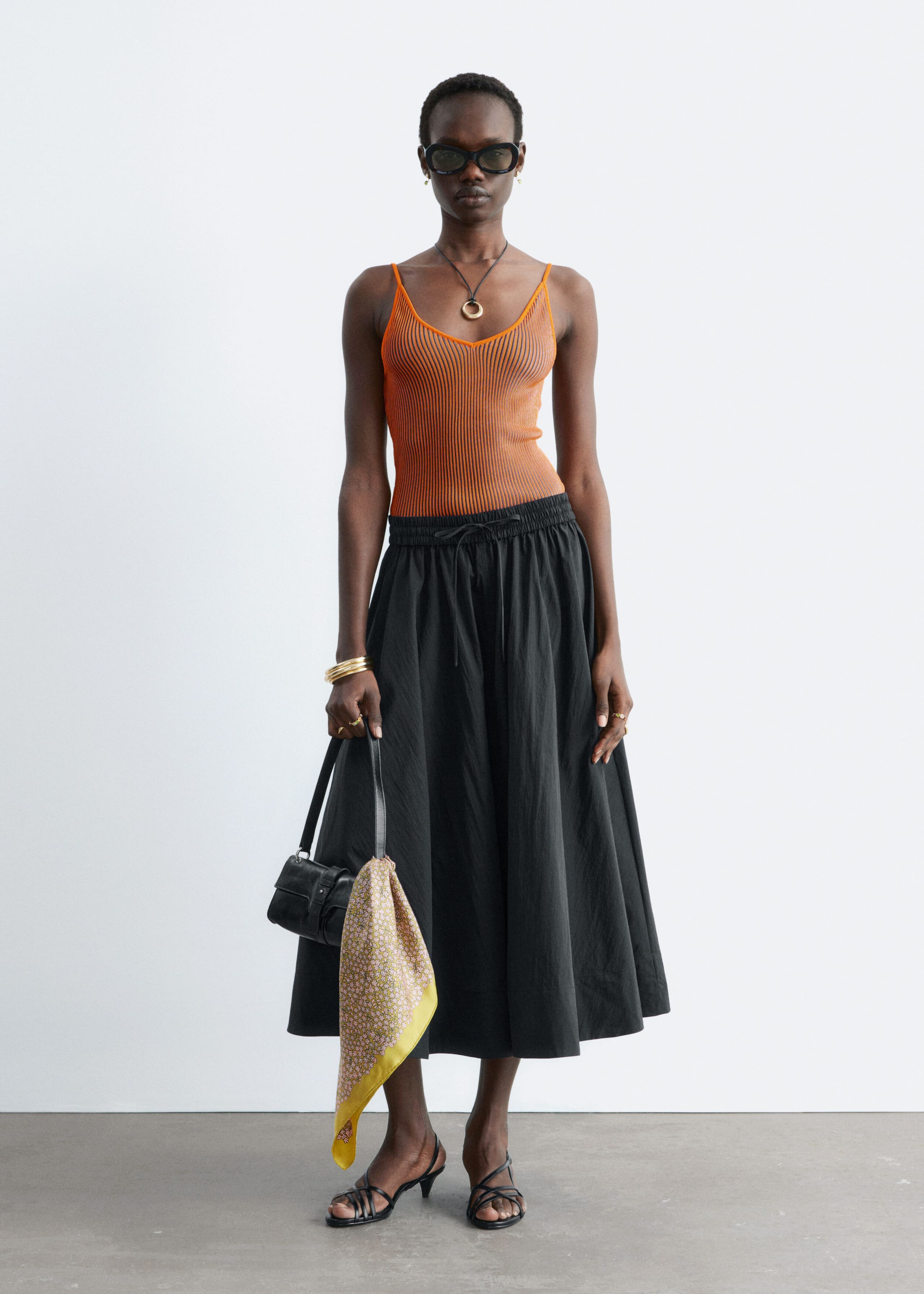 Rib-Knit Camisole - Green - Lookbook