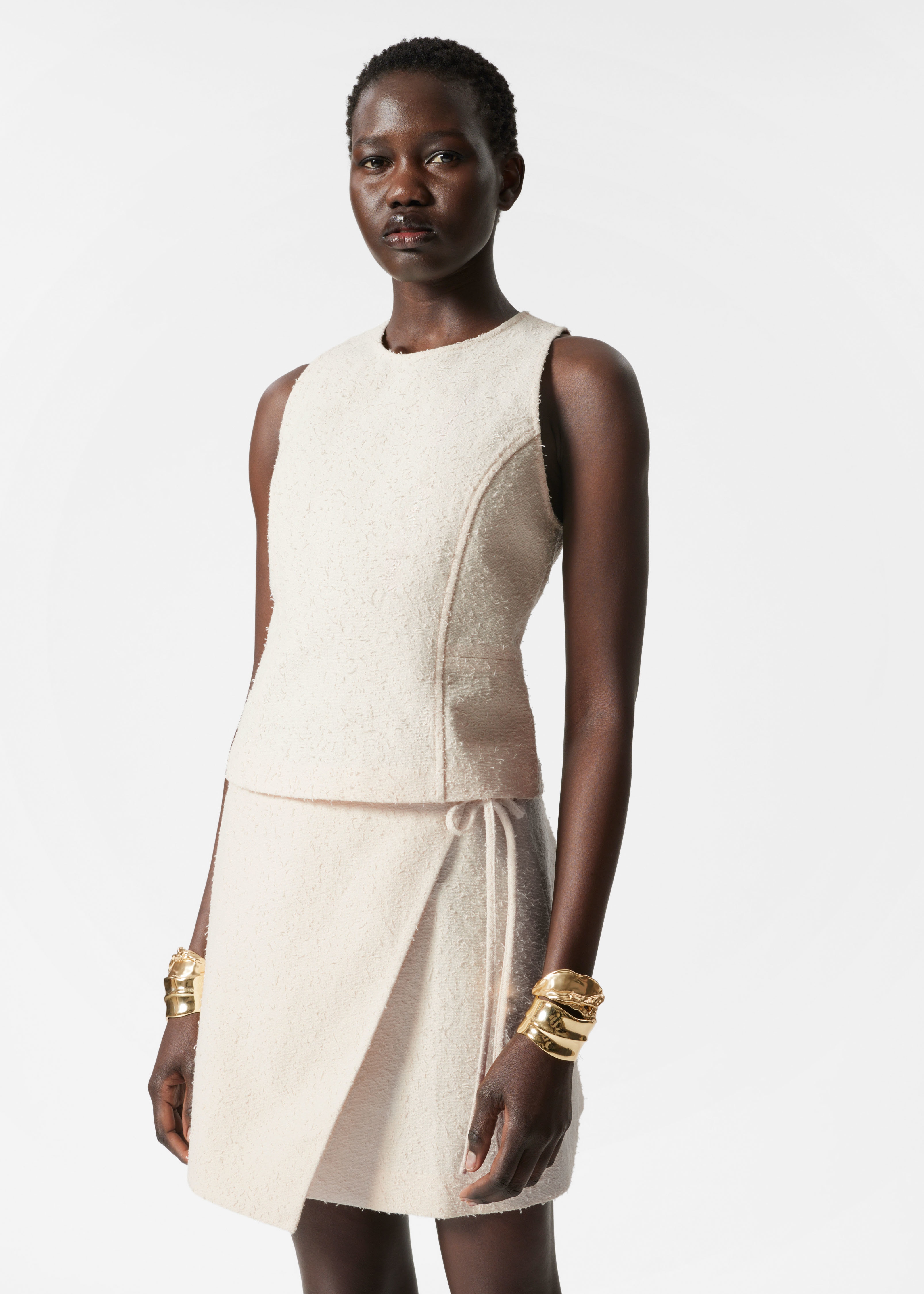 Wrap Mini Skirt - White/Black