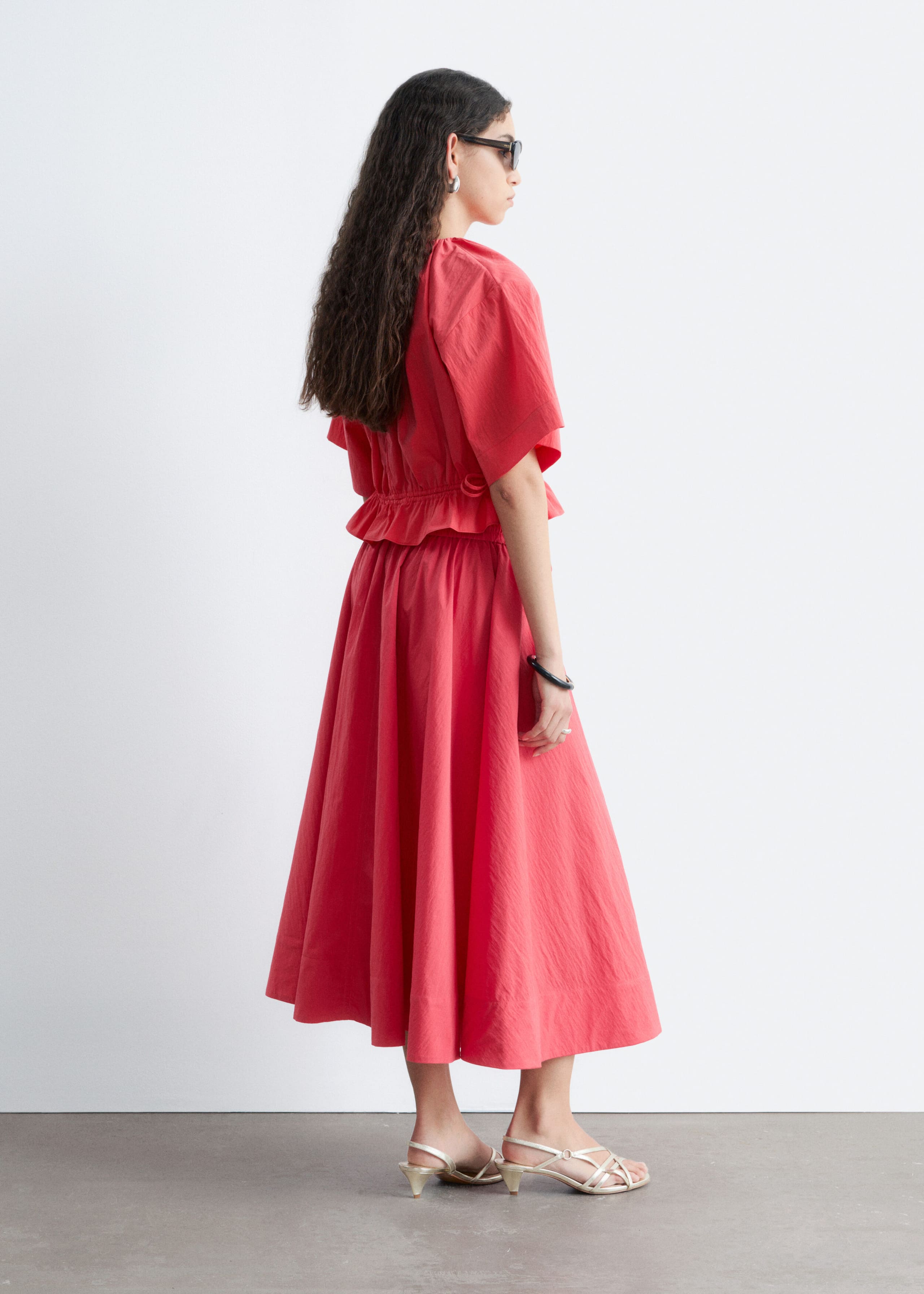 Image of Geraffter Maxirock aus einer Baumwollmischung