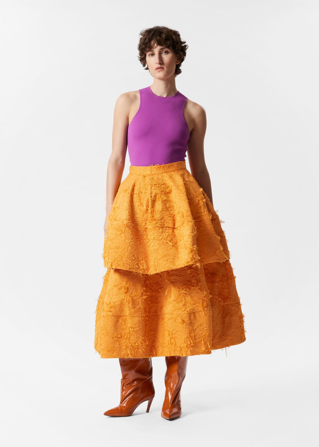 Camiseta de tirantes de punto - Morado - Lookbook